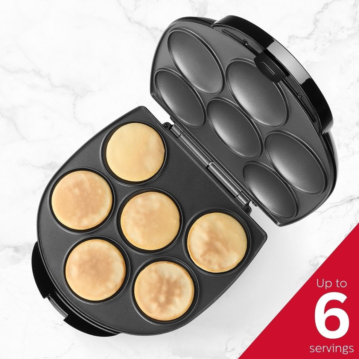 Holstein Housewares 12 Inch Black Arepa Maker Multi Food Griddle 6 Capacity