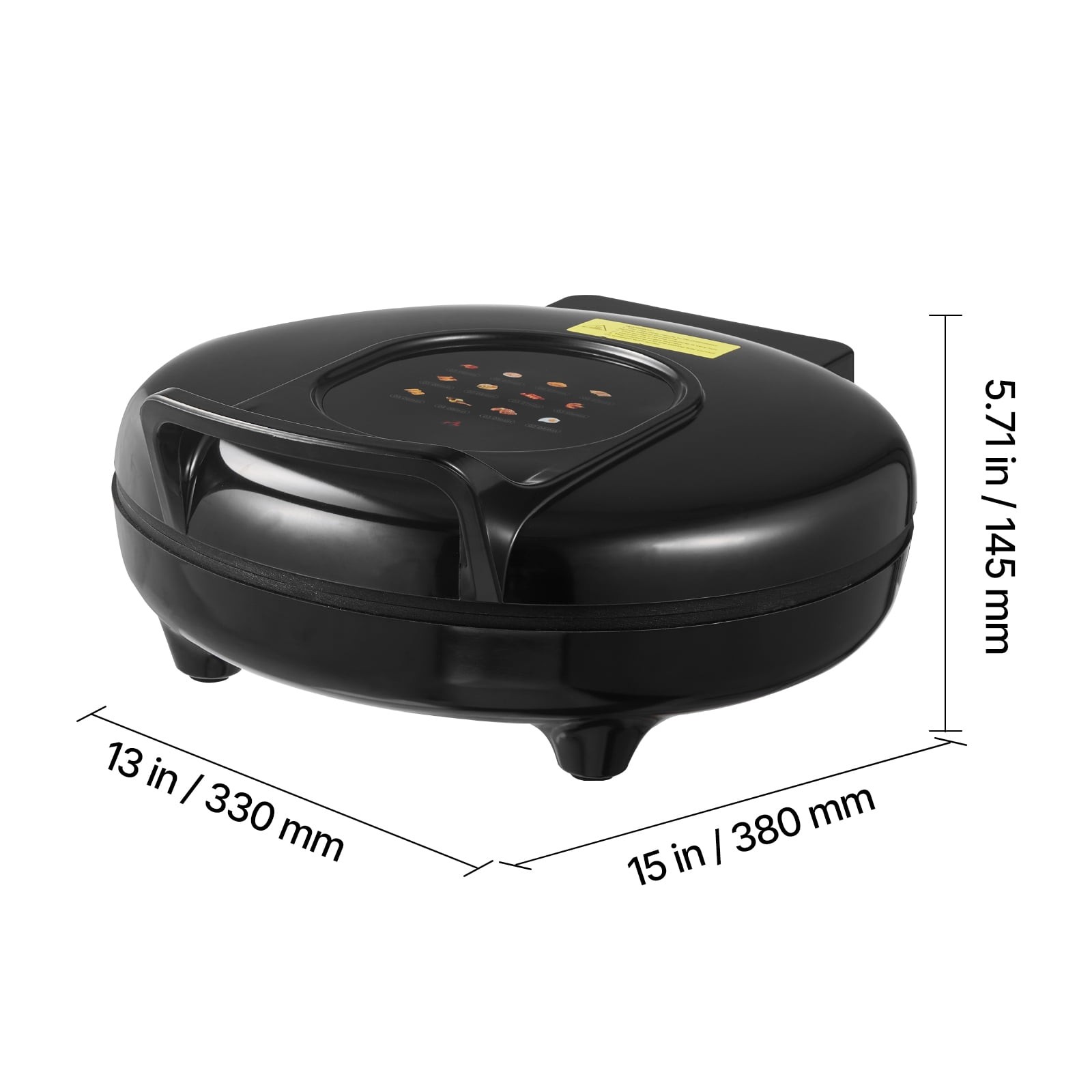 Electric Pizza Oven W/ Non-Stick Surface 13 x 15 x 5.71 in Black