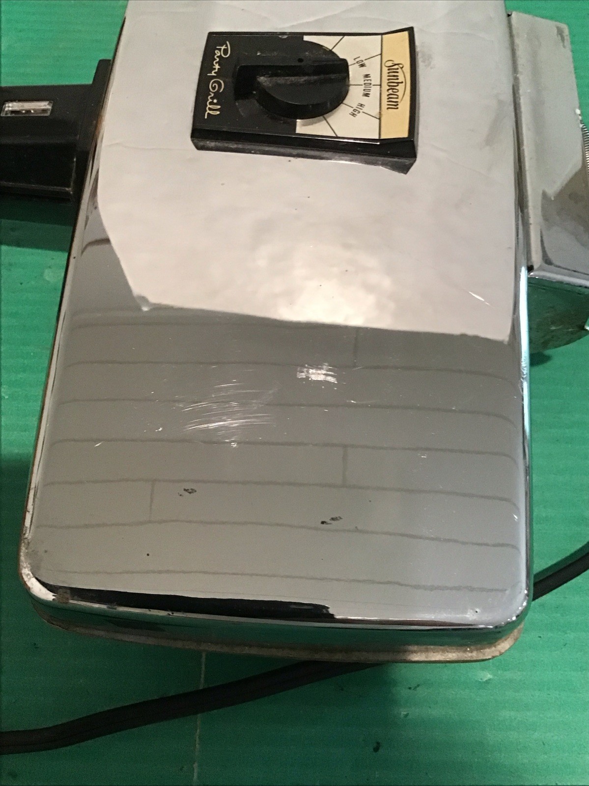 Vintage Sunbeam Party Grill Chrome Sandwich Maker Press Model 870 Electric