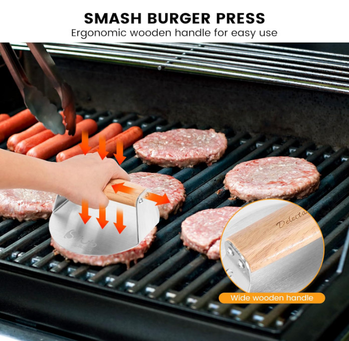 Prensa smash para hamburguesas de acero inoxidable 304 de 6″ para parrilla