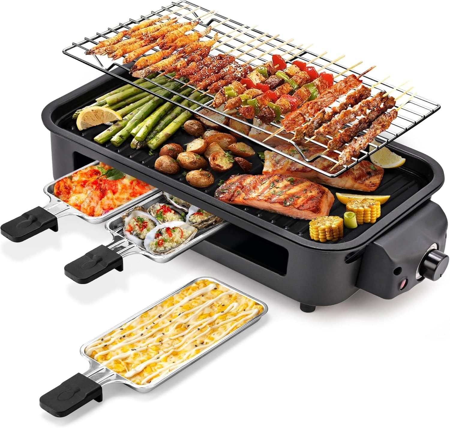 Electric Indoor Grill 2 in 1 – 1700 Watt – Non Stick – Black New