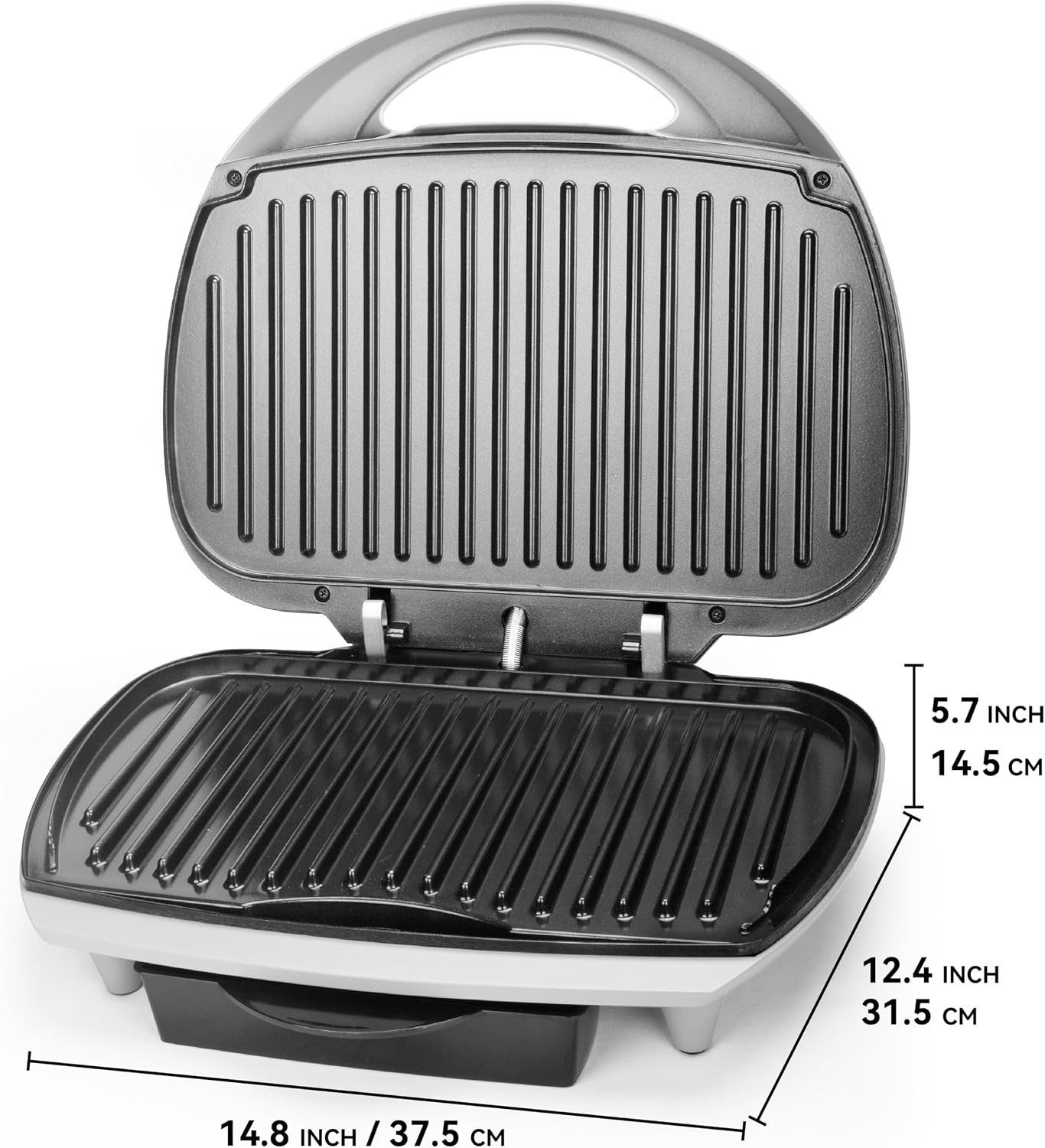 Family-Sized Contact Grill, 6-Serving Electric Indoor Grill with Adjustable Temp