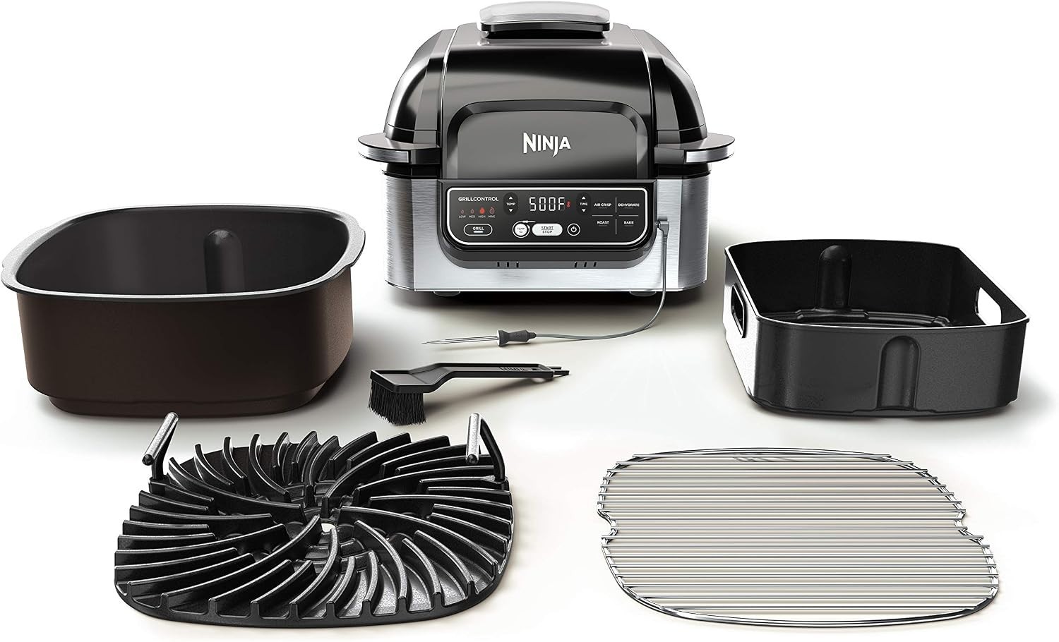 Foodi Pro 5-in-1 Indoor Integrated Smart Probe, 4-Quart Air Fryer, Roast, Bake,