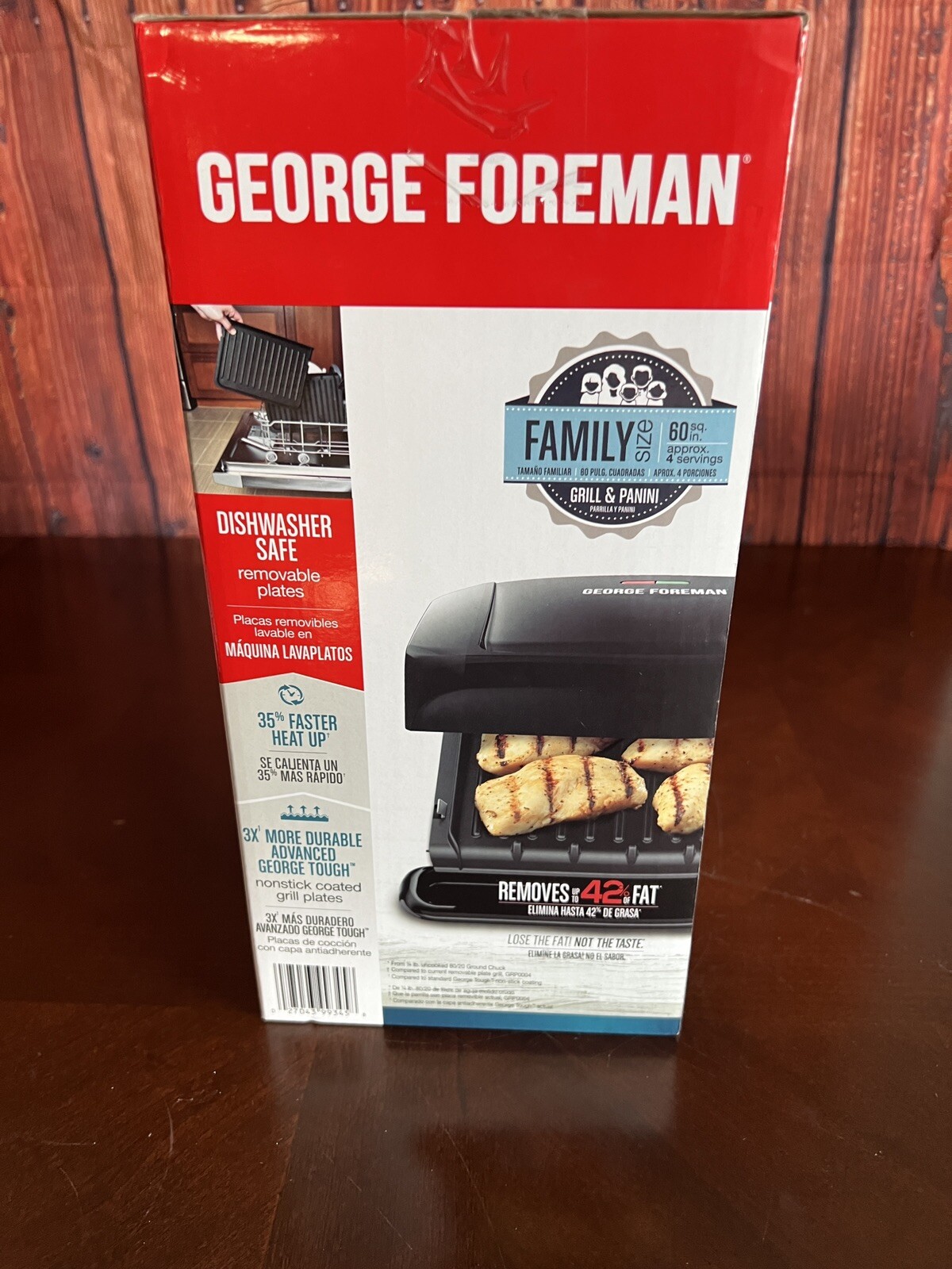 George Foreman 4-Serving Removable Plate Grill and Panini Press, Black, GRP1060B