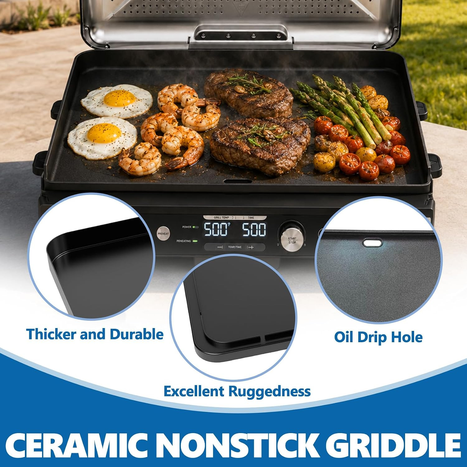 Sizzle Pro XL Nonstick Griddle Plate for Ninja GX101 Indoor Grill