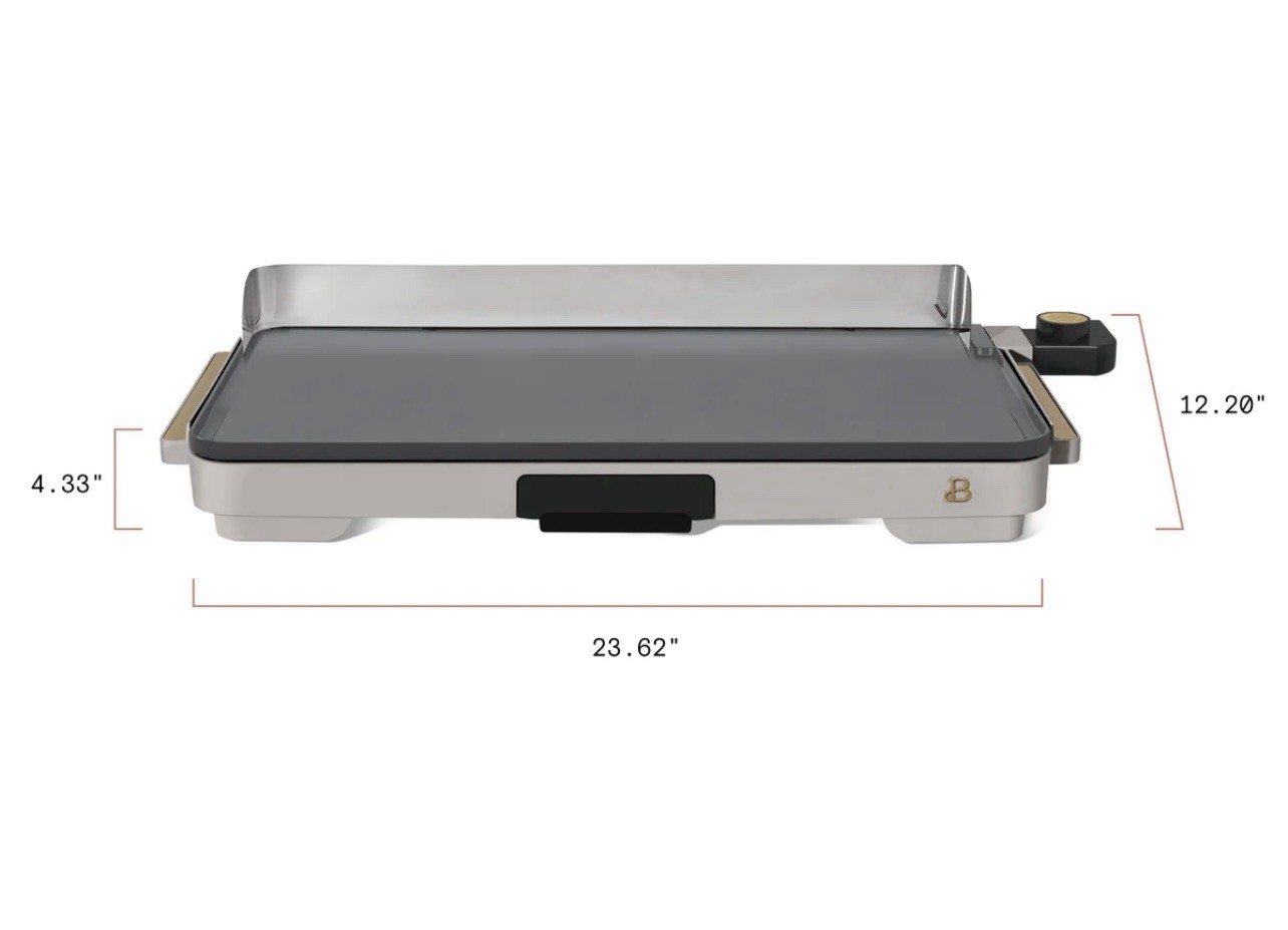 Beautiful XL Electric Griddle 12x 22- Non-Stick, Porcini Taupe by Drew Barrymore