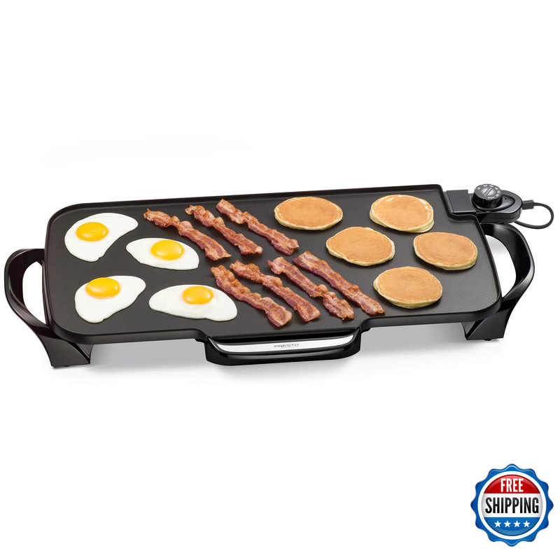 Presto 07061 22-Inch Electric Griddle Removable Handles Black 22-Inch
