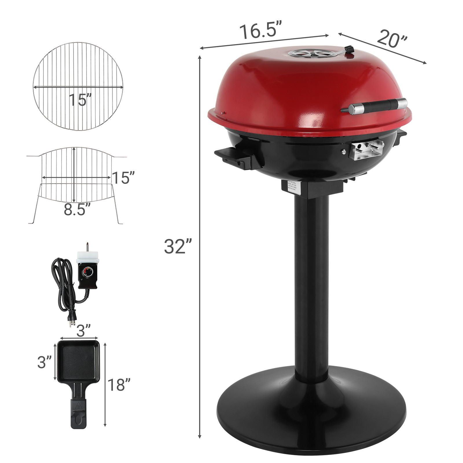 Electric BBQ Grill with Stand Indoor/Outdoor Electric Grill for Indoor & Outdoor