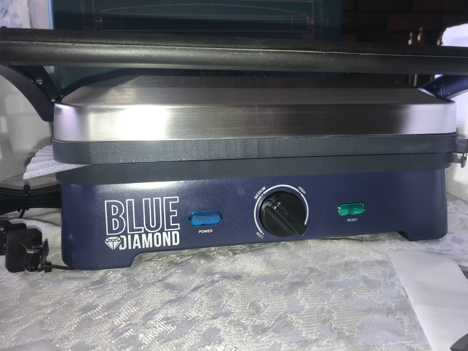 NOS 2018 BLUE DIAMOND CC002858-002 Sandwich PRESS Smooth Surface SIZZLE GRIDDLE