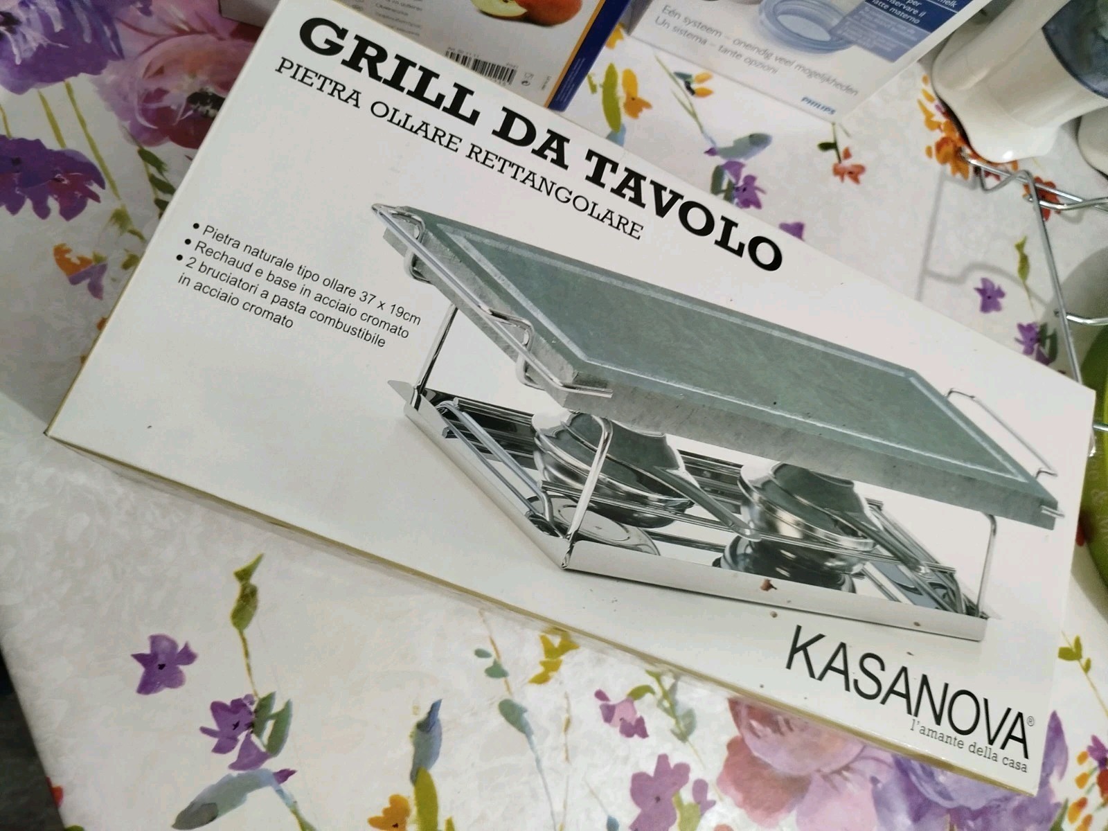 KASANOVA Table Grill with Ollare Stone! For BBQ at home meat or fish