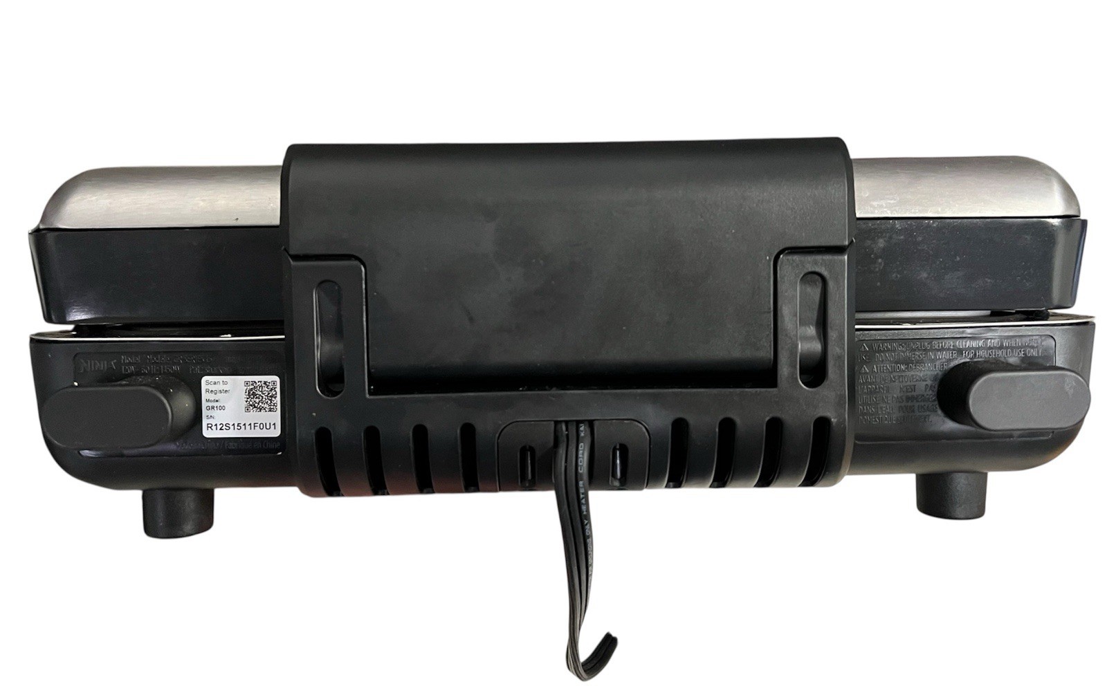 Ninja Sizzle (GR100) – Smokeless Indoor Grill with Nonstick Grill Plate CLEAN