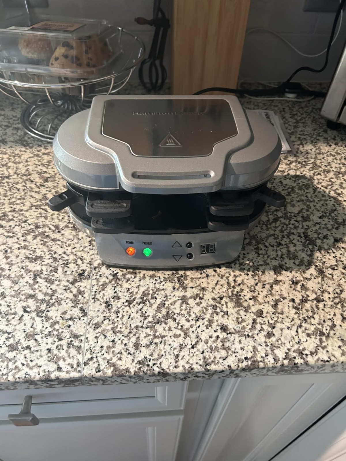 New Kitchen Dual Breakfast Sandwich Maker Non Stick w/Timer 1200 Watt Camping…