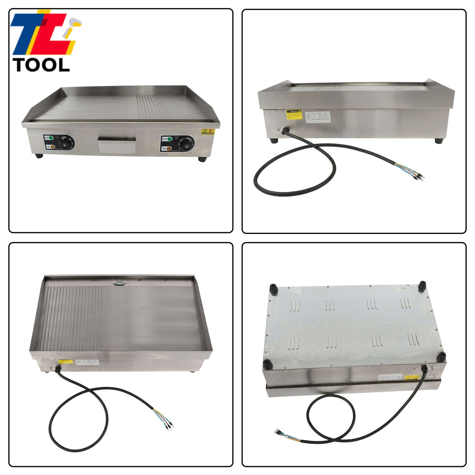 30″ Countertop Flat Top Grill Electric 3000W Heavy Duty Griddle 122℉ to 572℉
