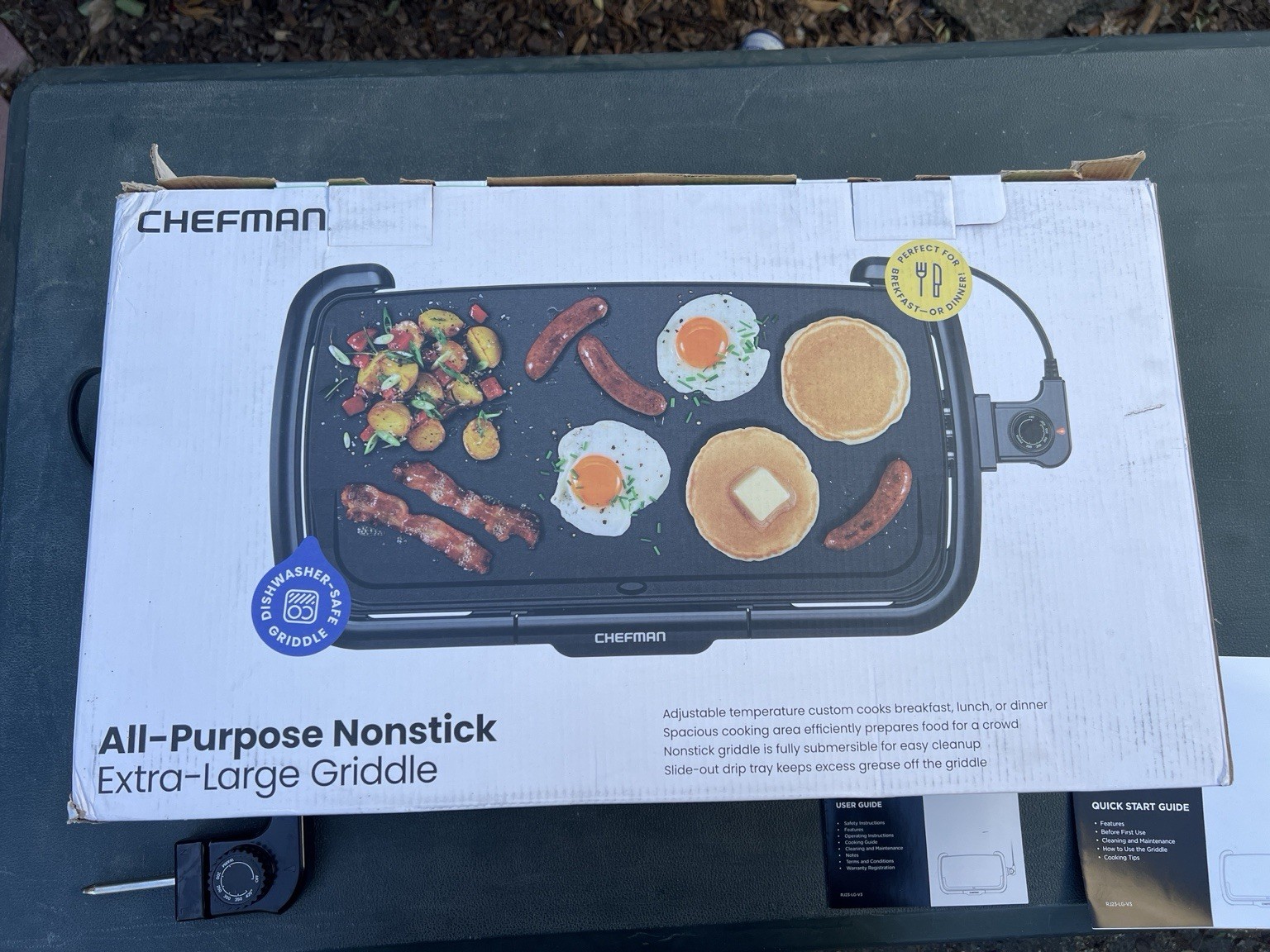 Chefman Extra Large Electric Griddle RJ23-LG-V3 Nonstick W/ Box Tested