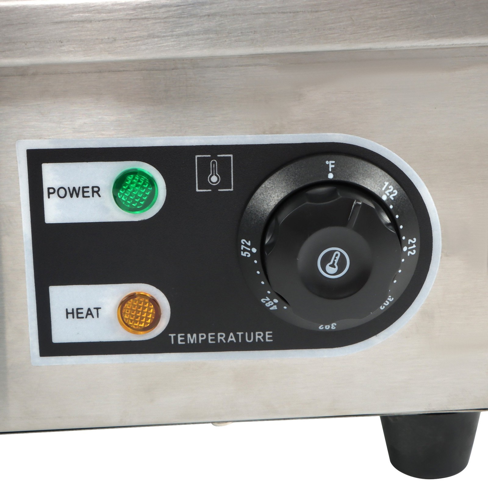 Adjustable Temp Electric Griddle, 1500W, 14in Stainless Steel Flat Grill