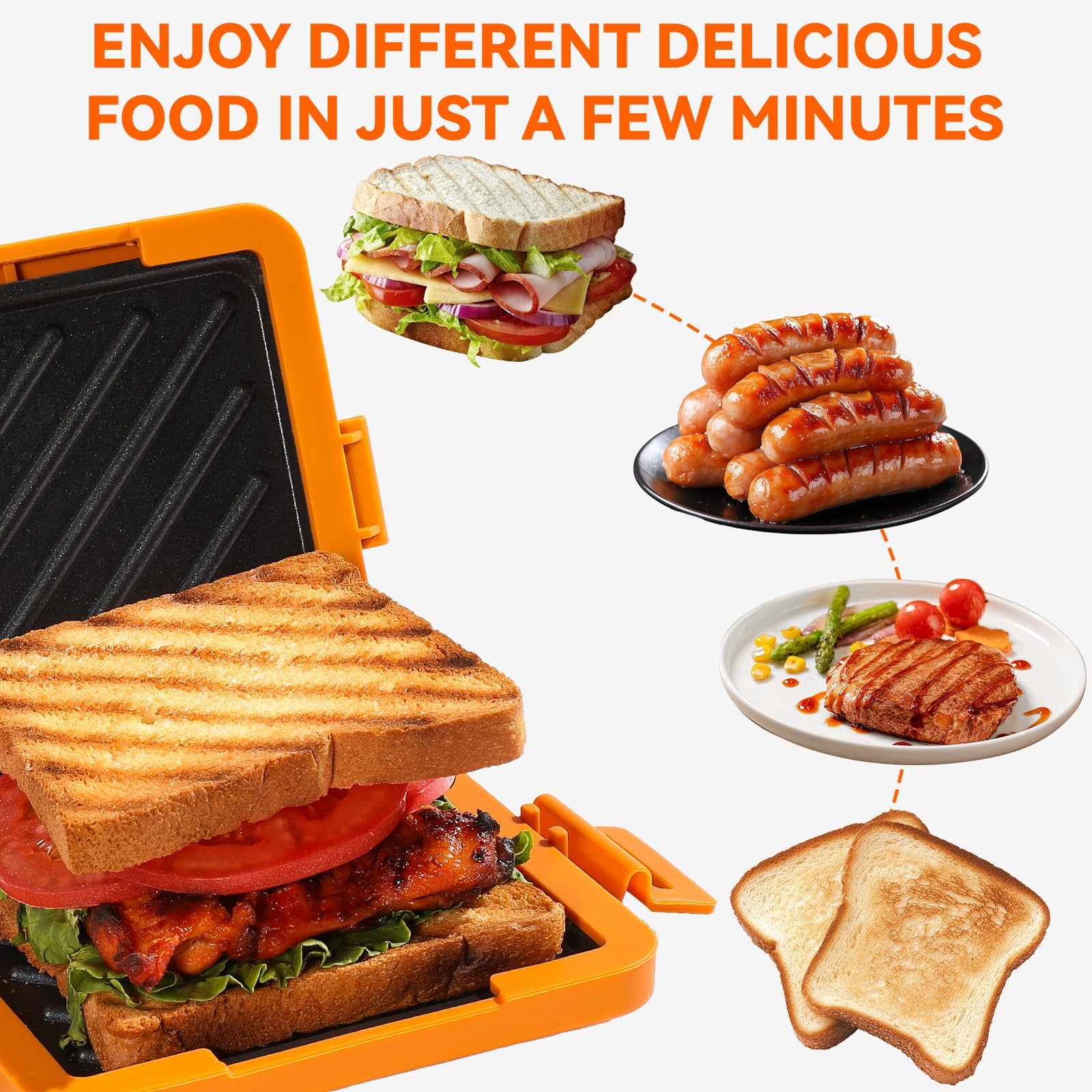 Microwave Toastie Sandwich Maker, Nonstick Plate Panini Maker, Versatile Wire…