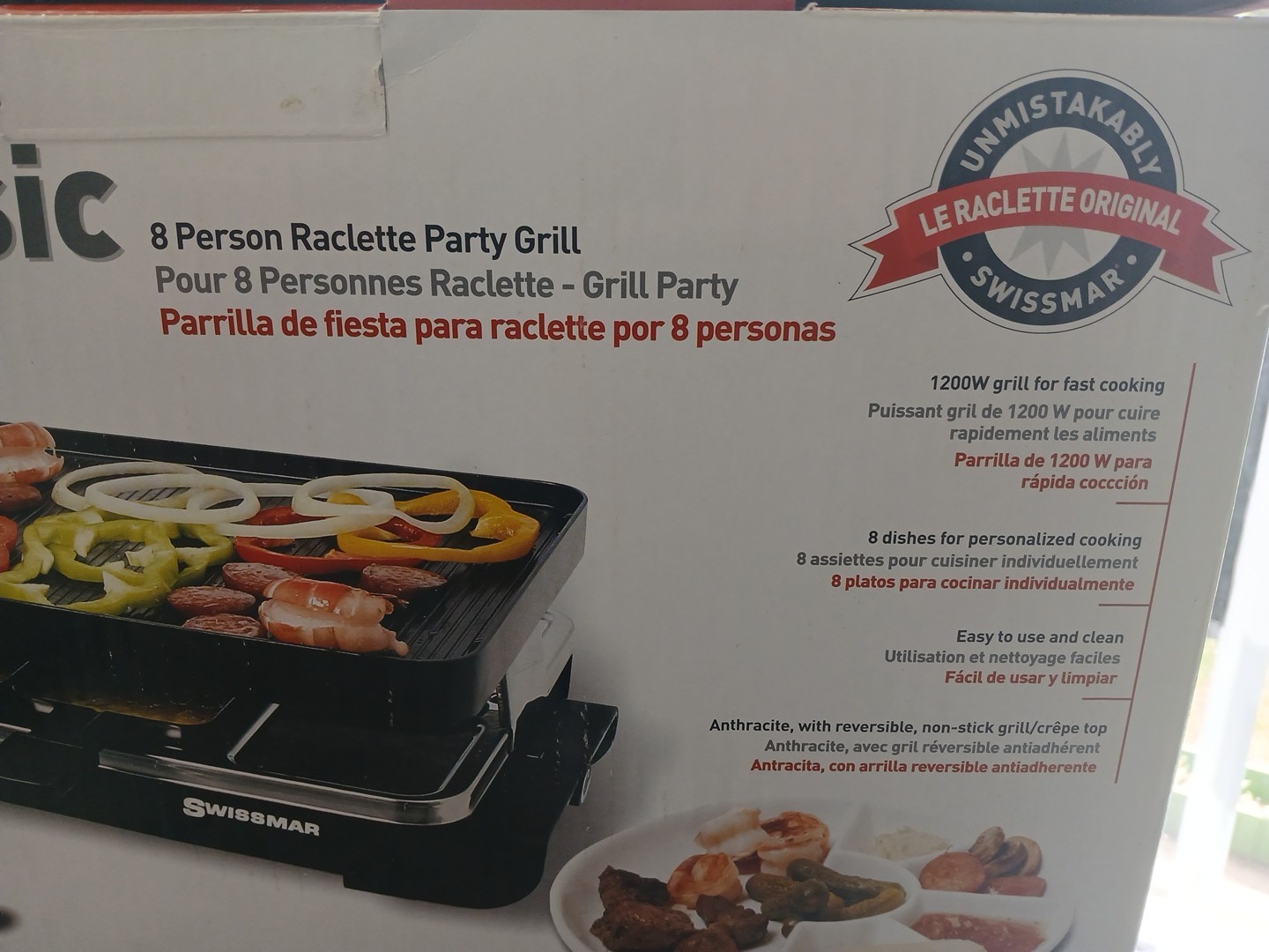 SWISSMAR CLASSIC 8 PERSON RACLETTE PARTY GRILL -KF -77041- OPEN BOX
