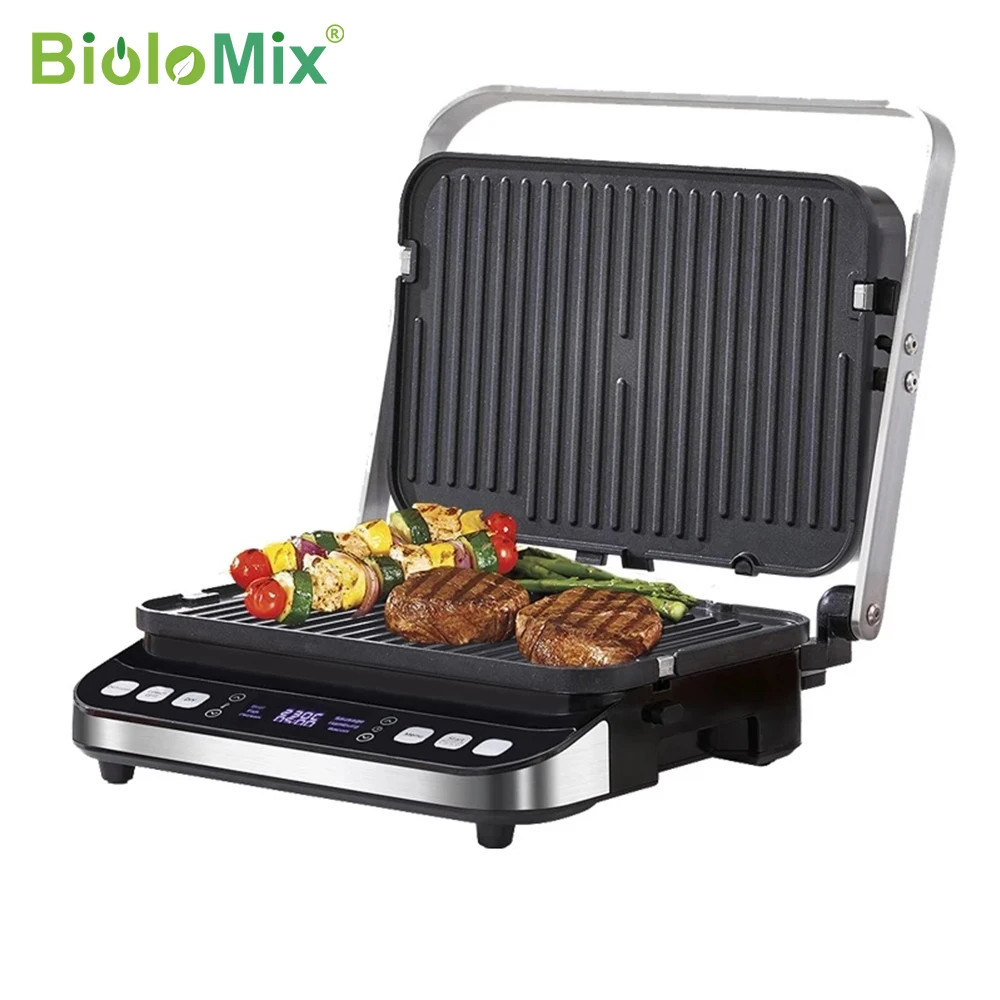 2000W Electric Contact Grill Digital Griddle and Panini Press, Optional Waffle M