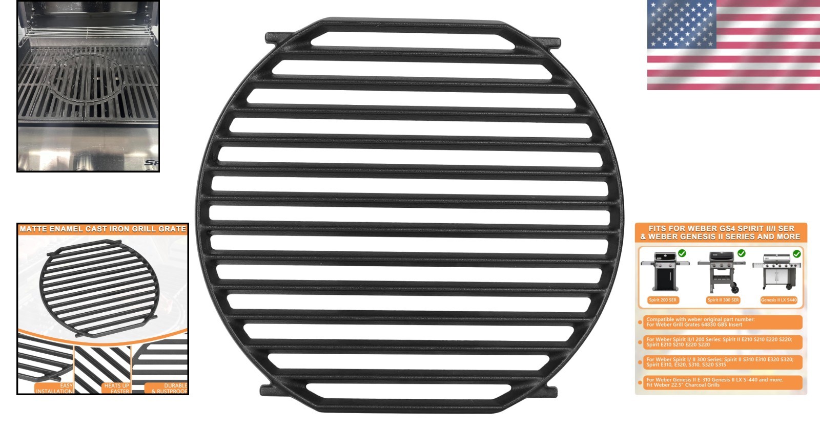 Weber GS4 Compatible Cast Iron Griddle Plate – Durable BBQ Grilling Insert