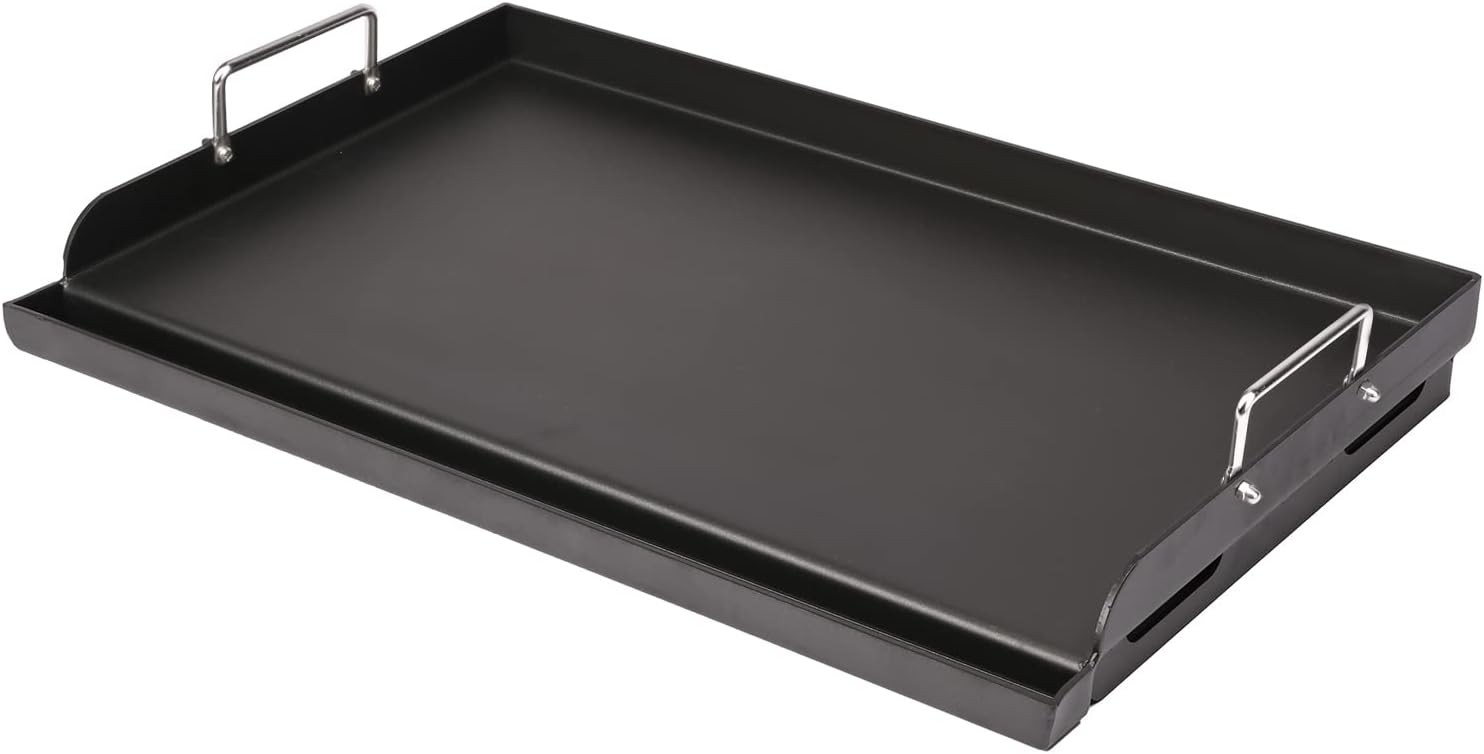 25x16in Pre-Seasoned Nonstick Cast Iron Griddle for Gas and Charcoal