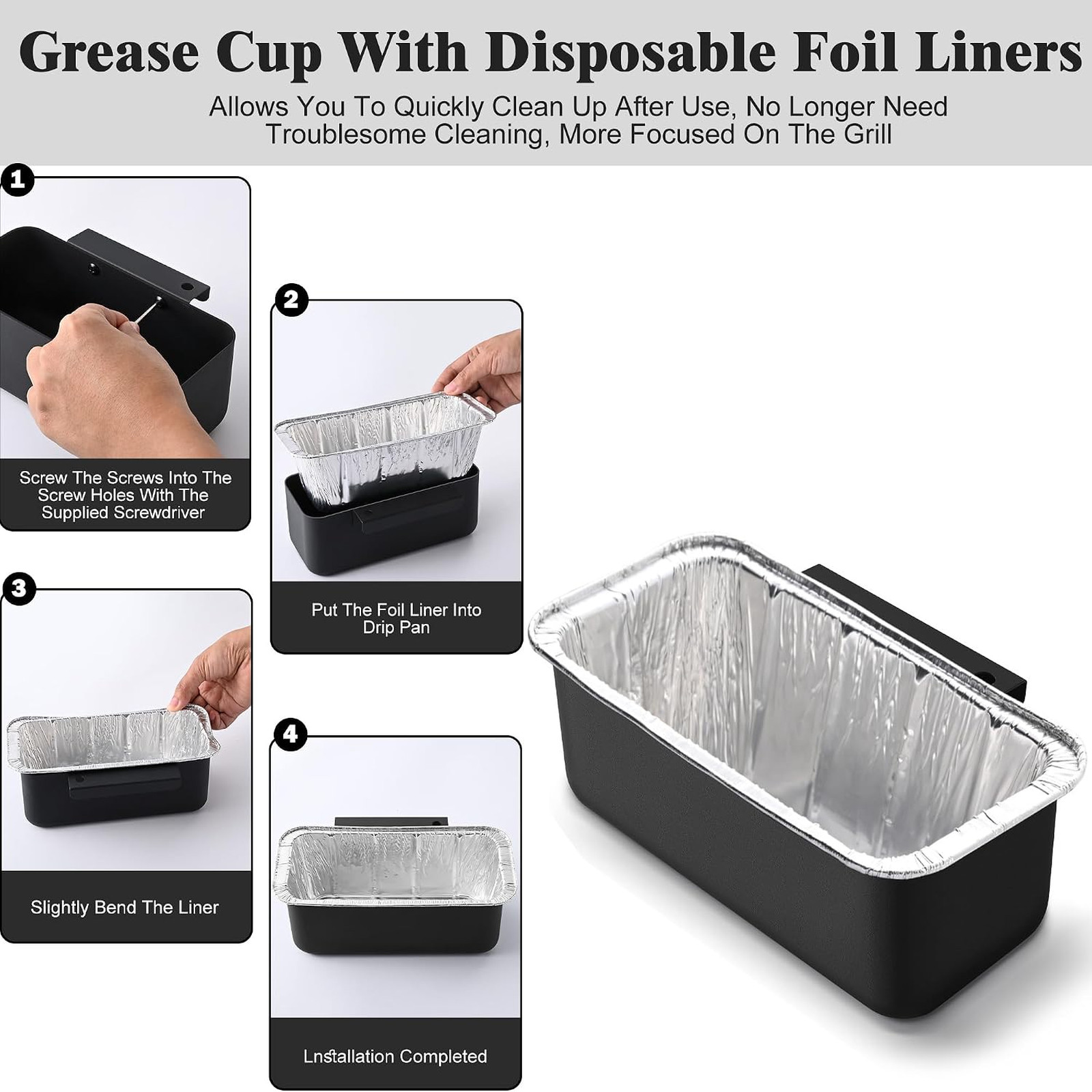 Griddle Grease Catcher for Blackstone Grill with 10 Liners Aluminum Drip Pan for