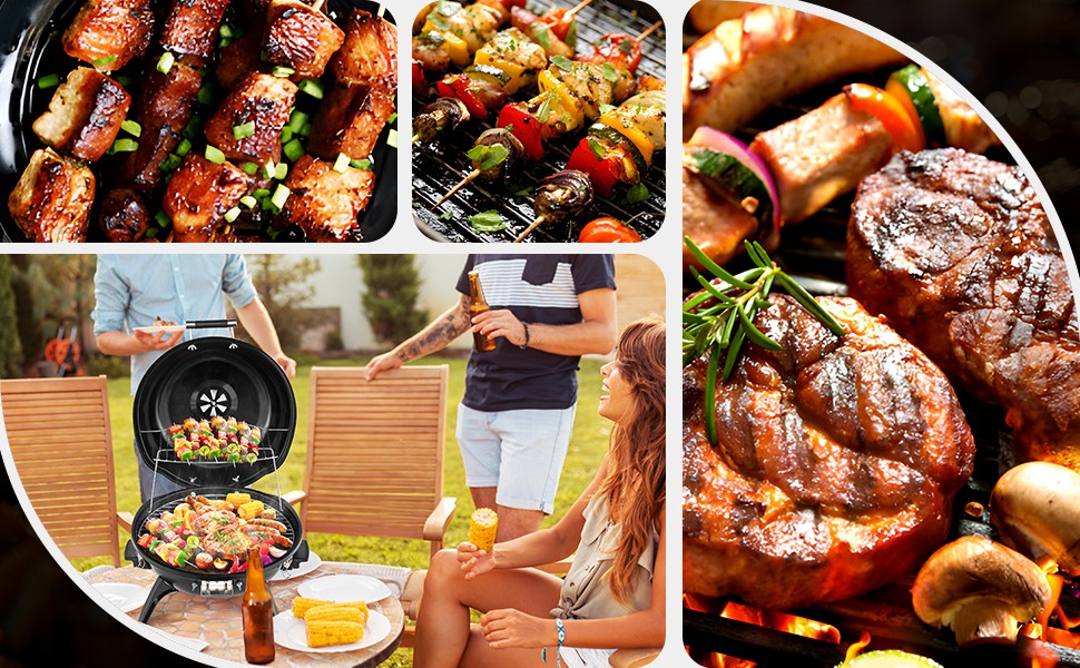 1600W Vertical Electric Grill with Lid, Red 304 Stainless Steel Grill