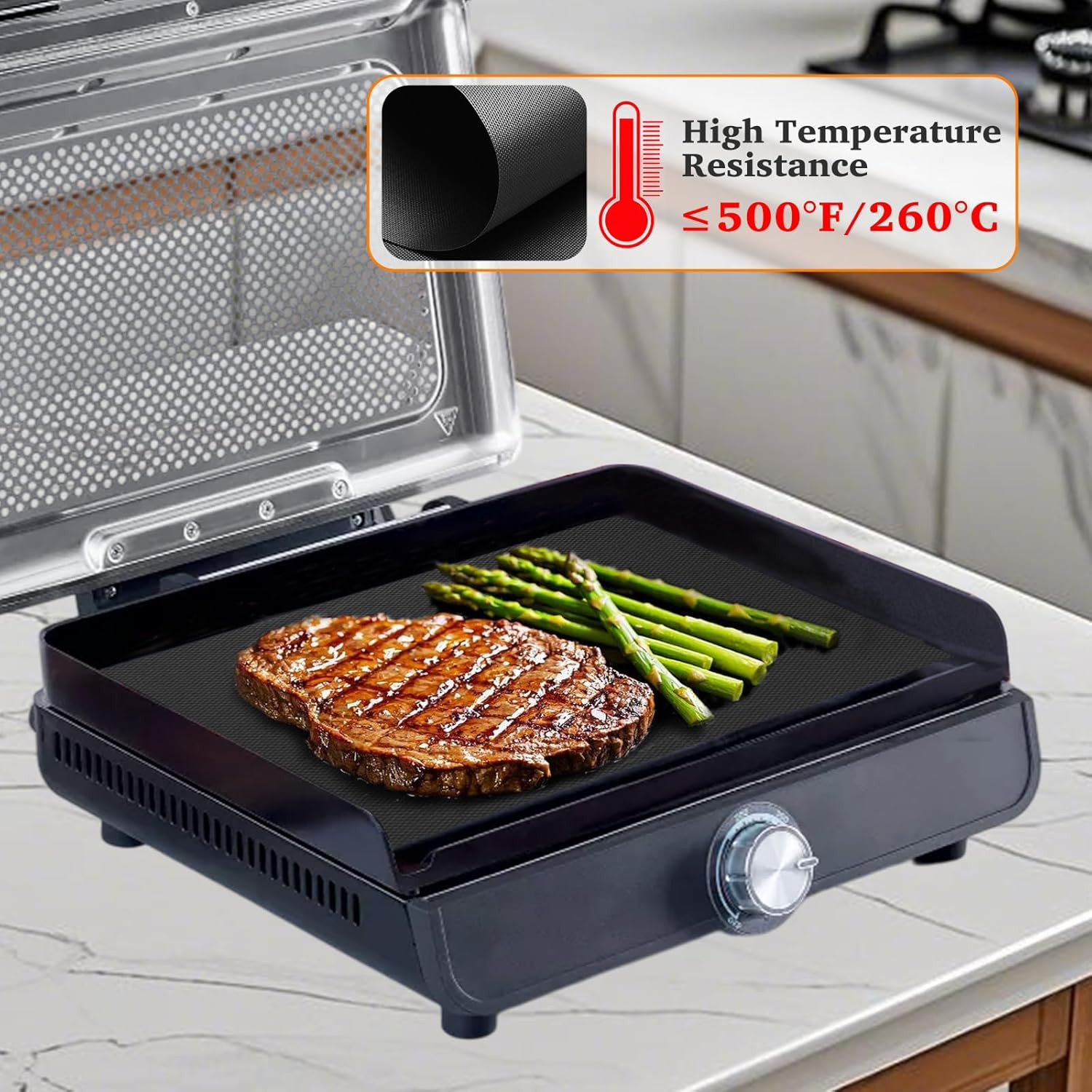 5 alfombrillas reutilizables para parrilla compatibles con Ninja Sizzle Indoor
