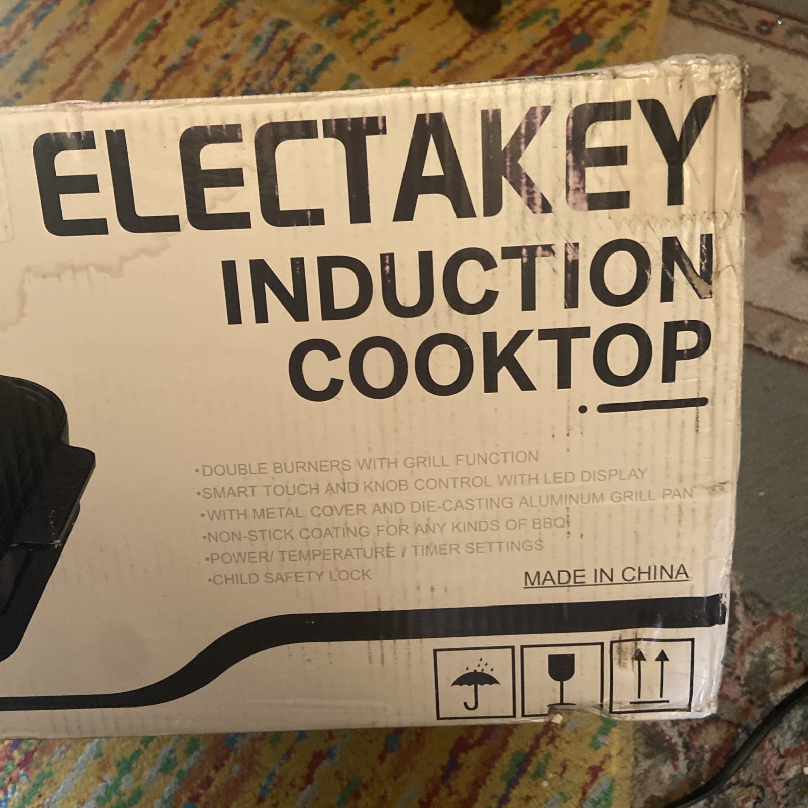 ELECTAKEY Induction Cooktop TWO Burner with Removable Cast Iron Griddle Pan