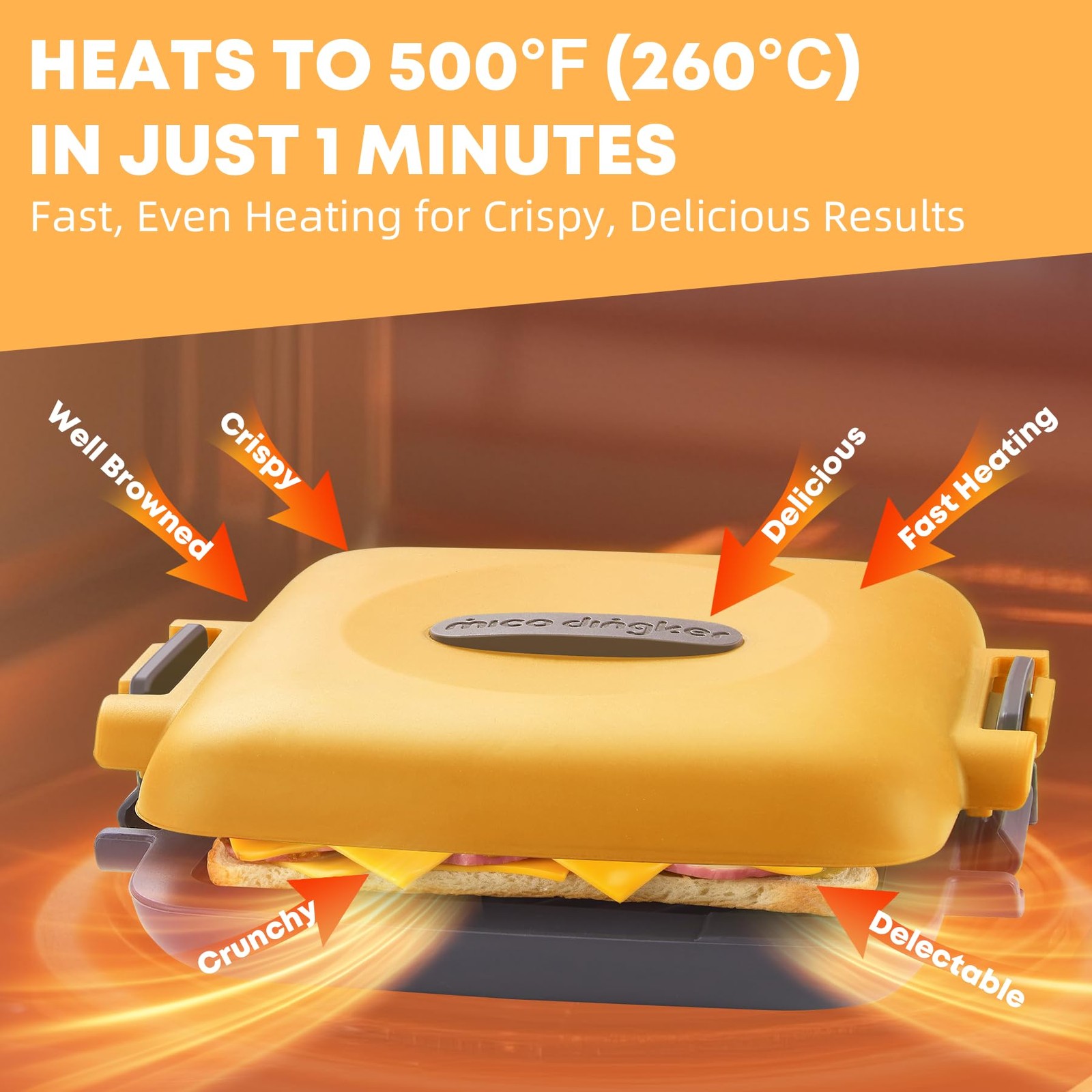 Microwave Sandwich Maker, Snack Maker & Panini Press, Removable Non-Stick Pla…