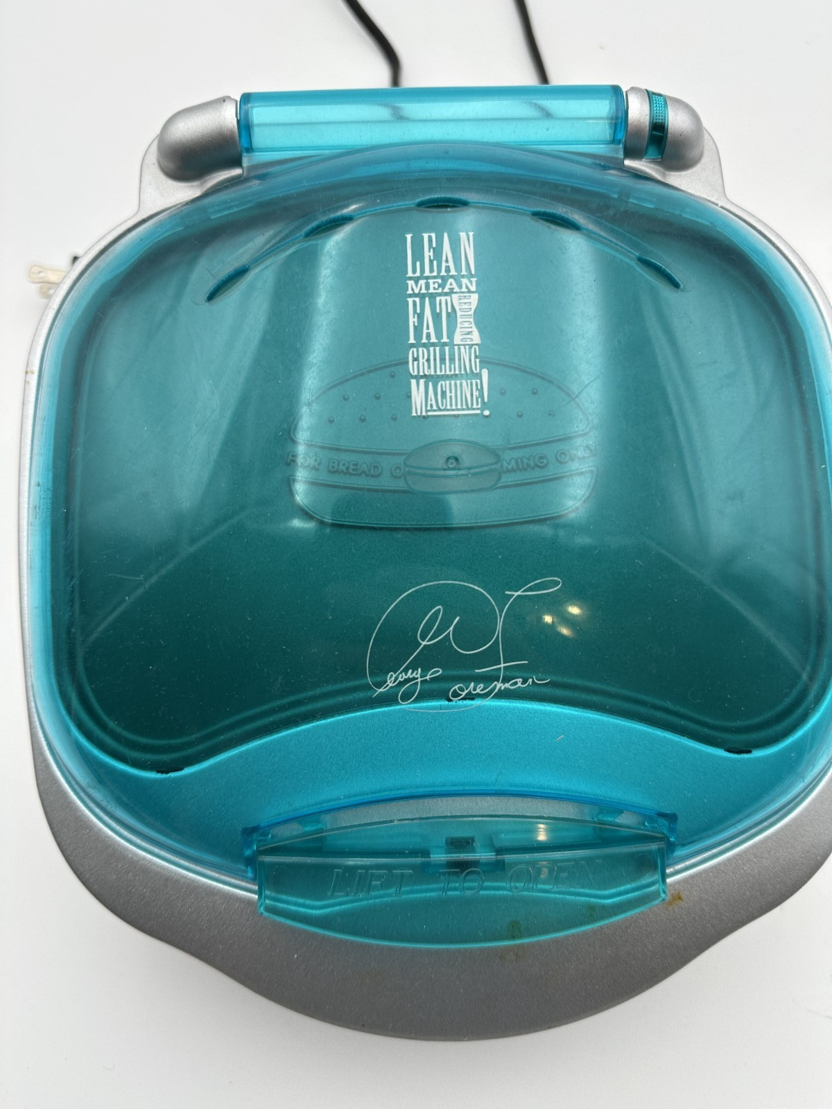 George Foreman Lean Mean Fat Grilling Machine GR10 ABW Indoor Grill w/Bun Warmer