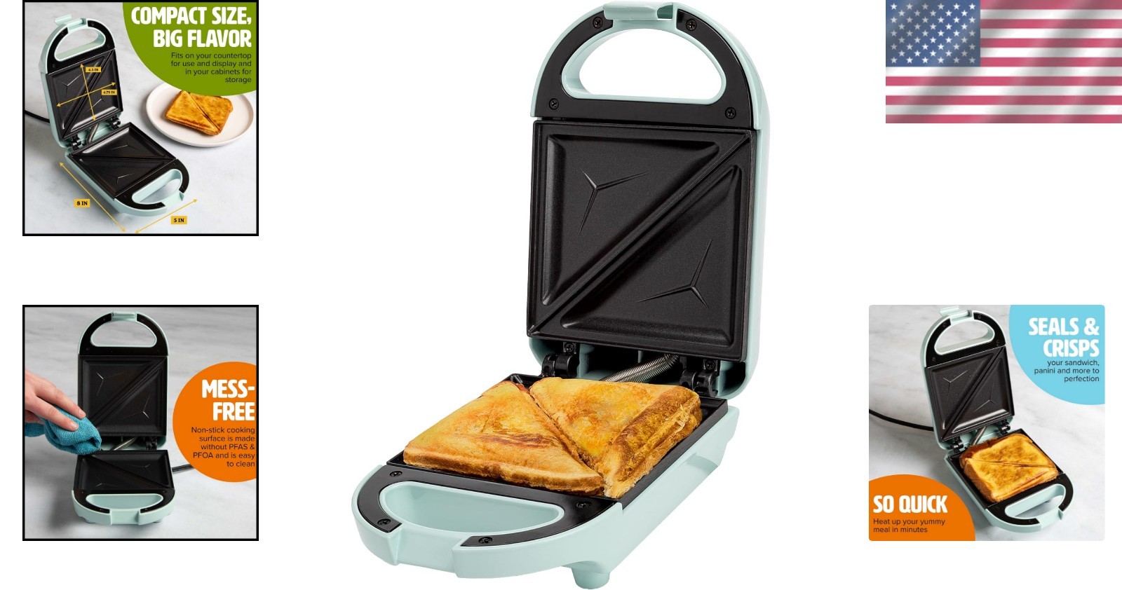 Mini Sandwich Maker 600W – Perfect for Paninis, Desserts, and Easy Cleanup