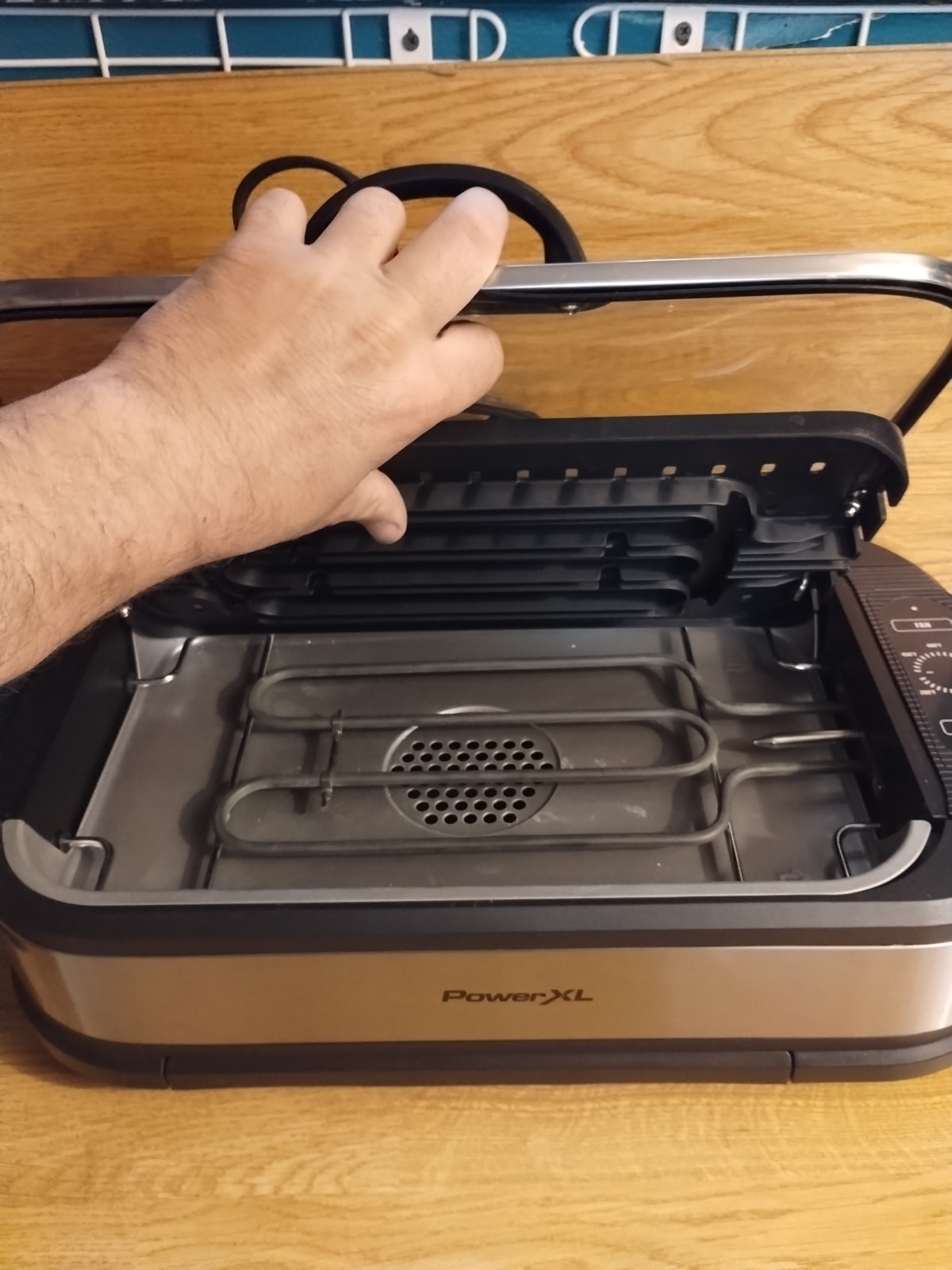 Power XL Indoor Smokeless Grill Pro PG-1500FDR Easy Beginner Clean -Tested/Works