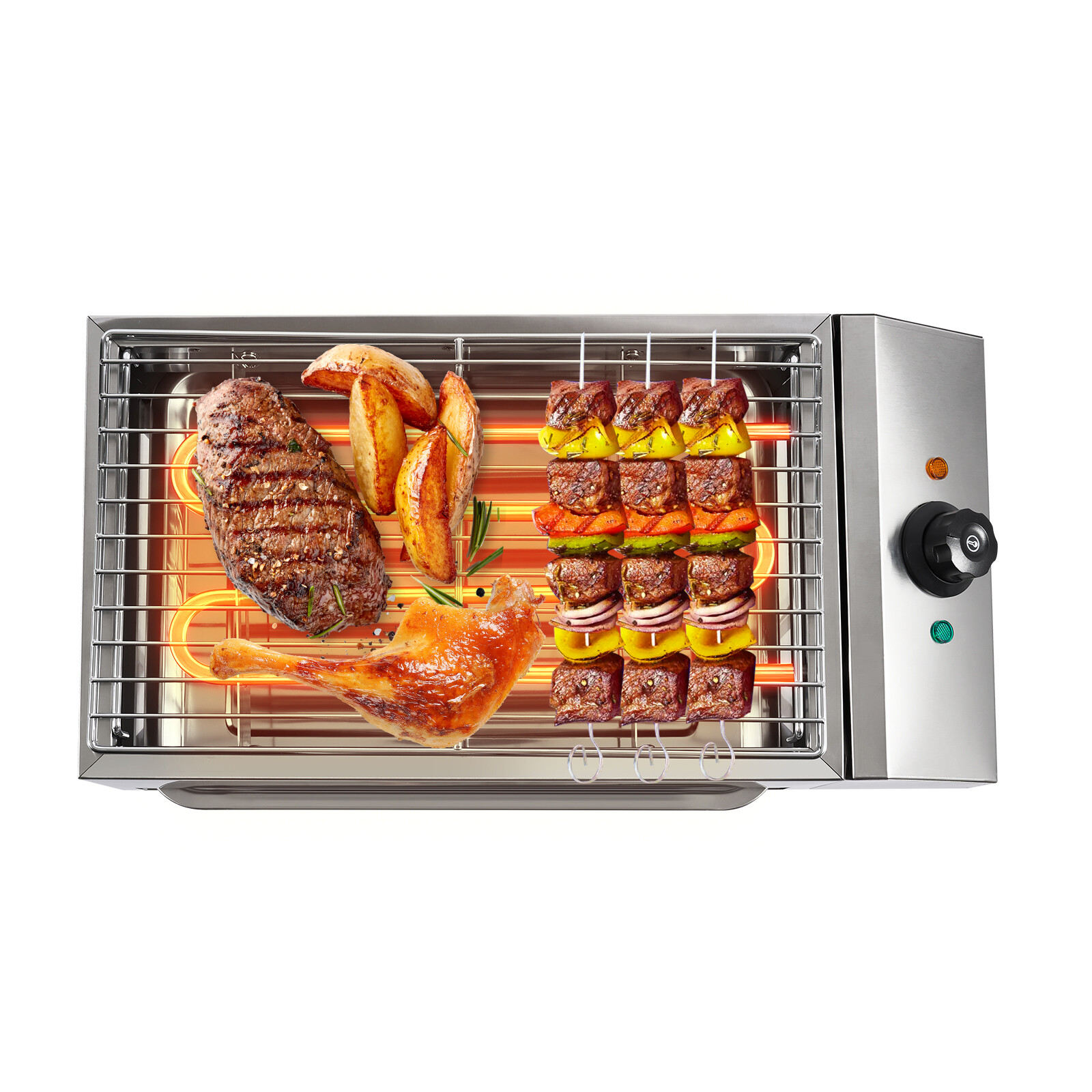 1800W Commercial Electric Grill Smokeless Grill Barbecue Oven In/Outdoor 110V