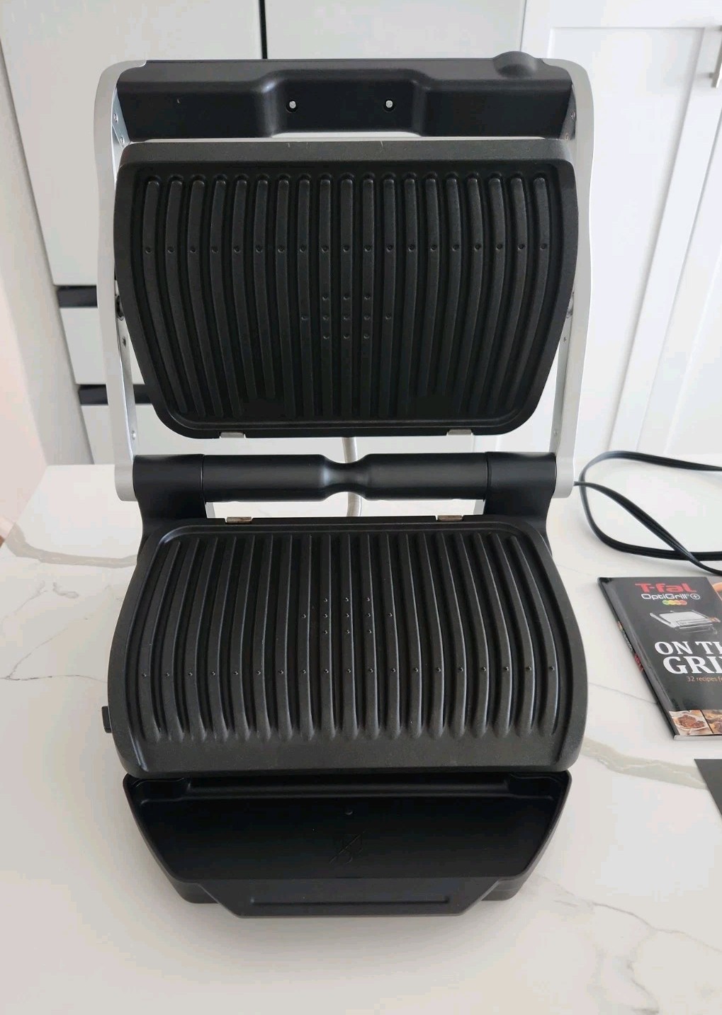 T-Fal OptiGrill Electric Grill Countertop Stainless Steel NonStick Indoor WORKS!