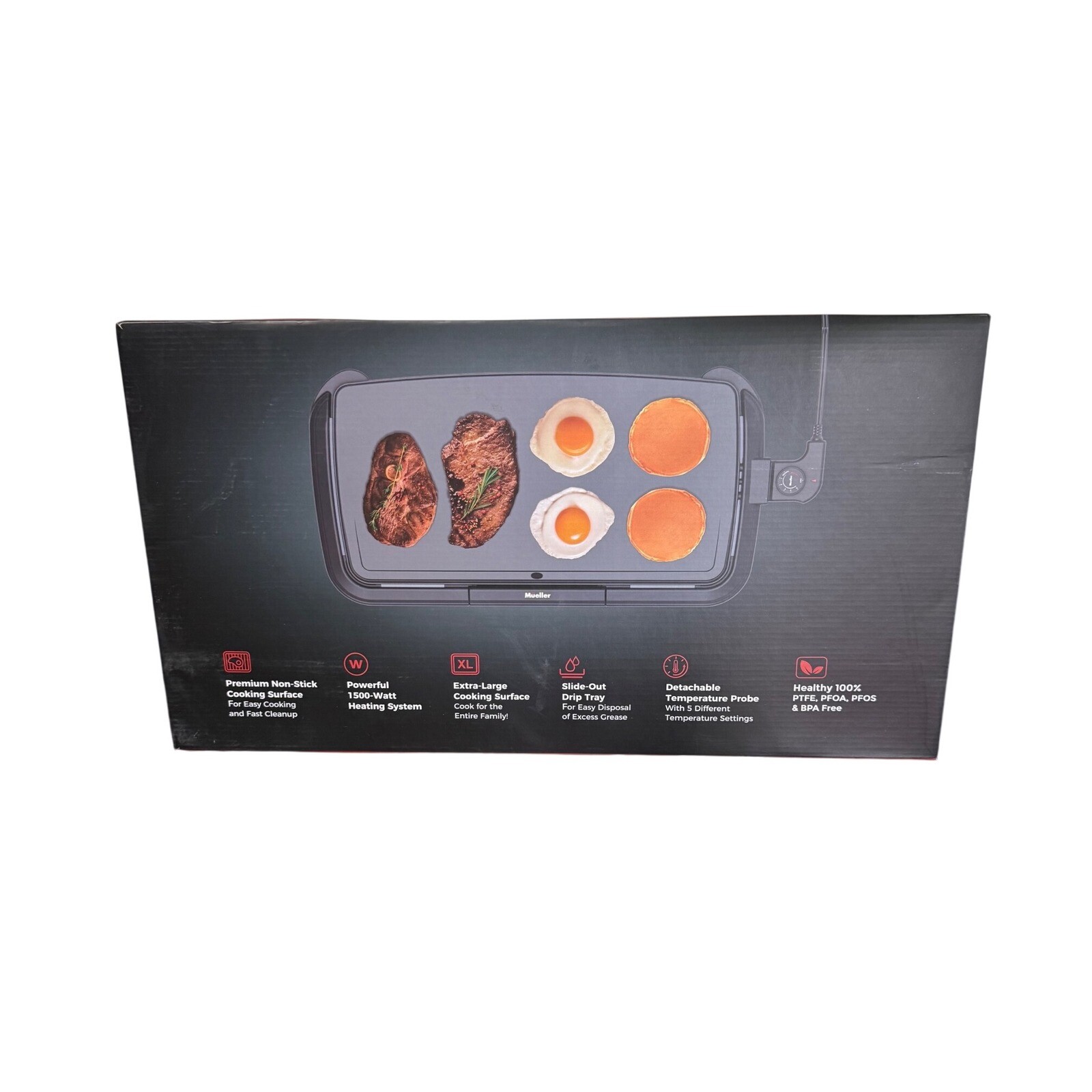 Mueller Healthy Bites Electric Griddle Nonstick Eco Extra Large Surface