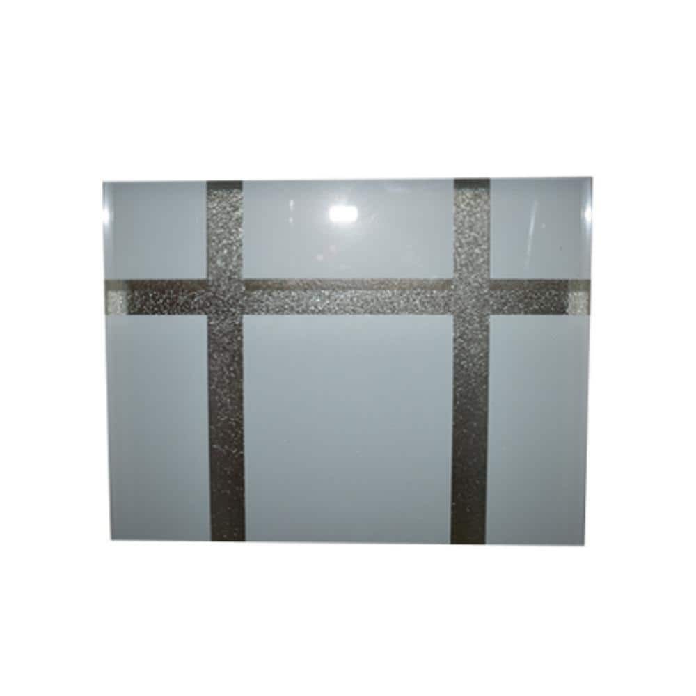 White Insulated Window Prairie Decorative Glass Picture Vinyl 47.5 In X 11.5 In.