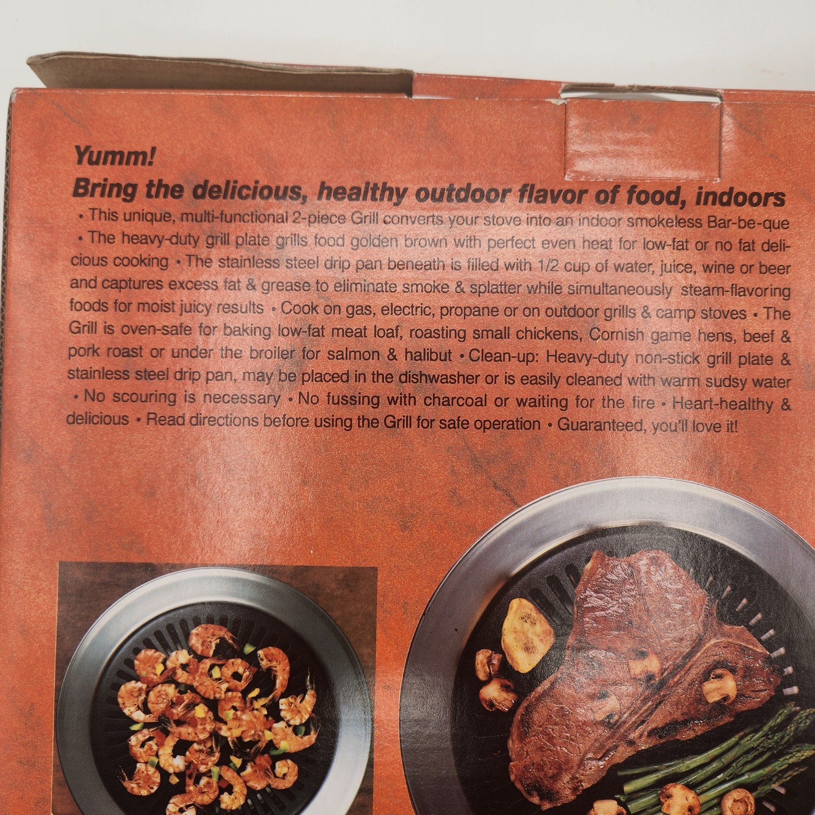 Grill It Professional Model Indoor Smokeless Stove Top Grill 1998 Open Box