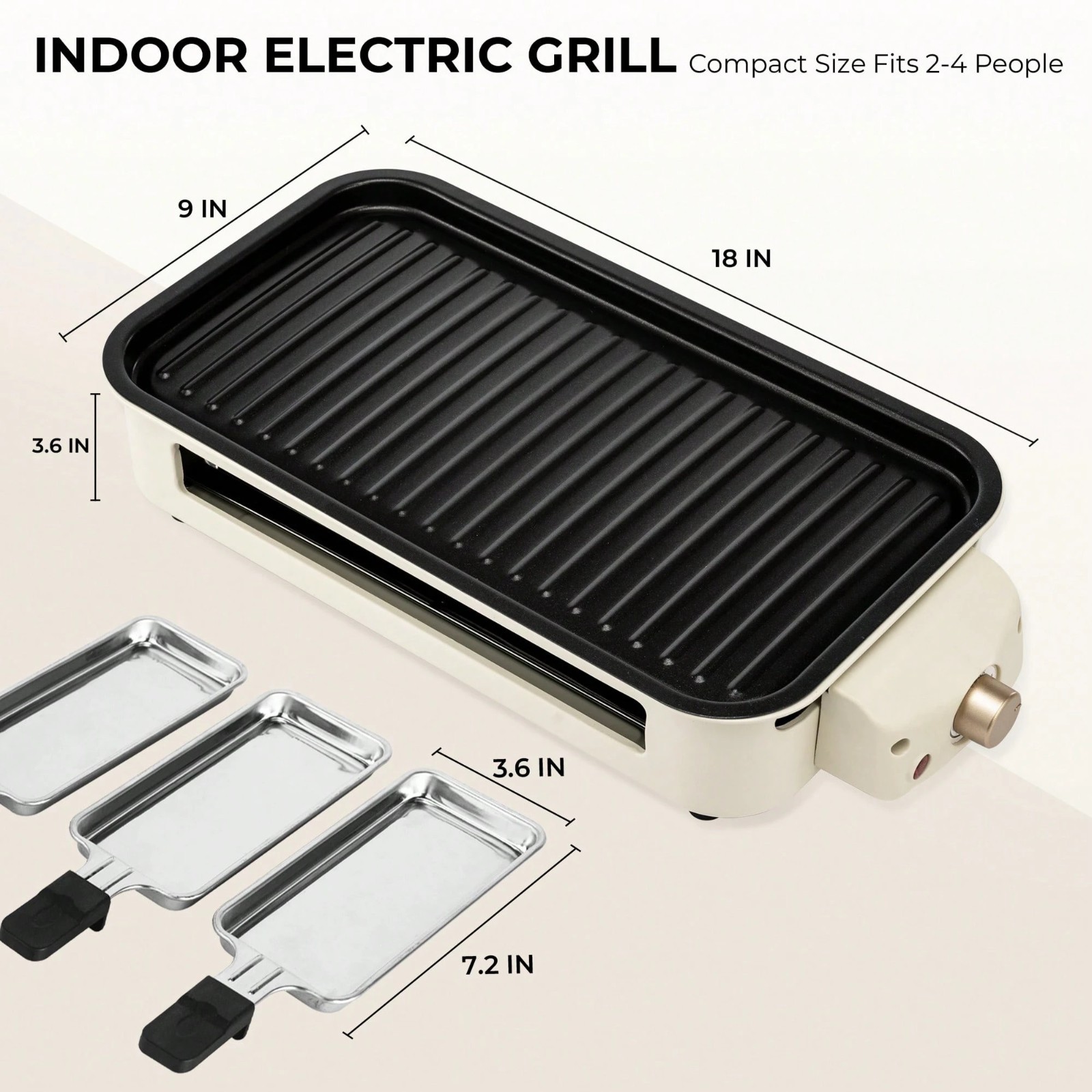 1700W Electric Indoor Grill Griddle 2 in 1 Nonstick Removable Plates