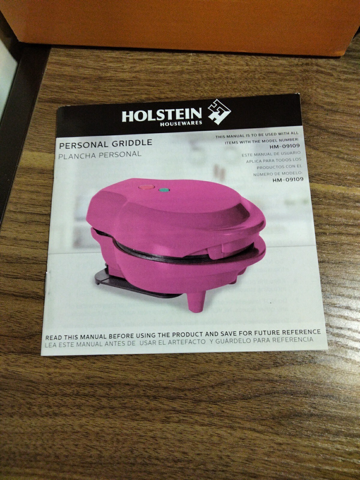 Holstein Personal Griddle w/ Manual Orange