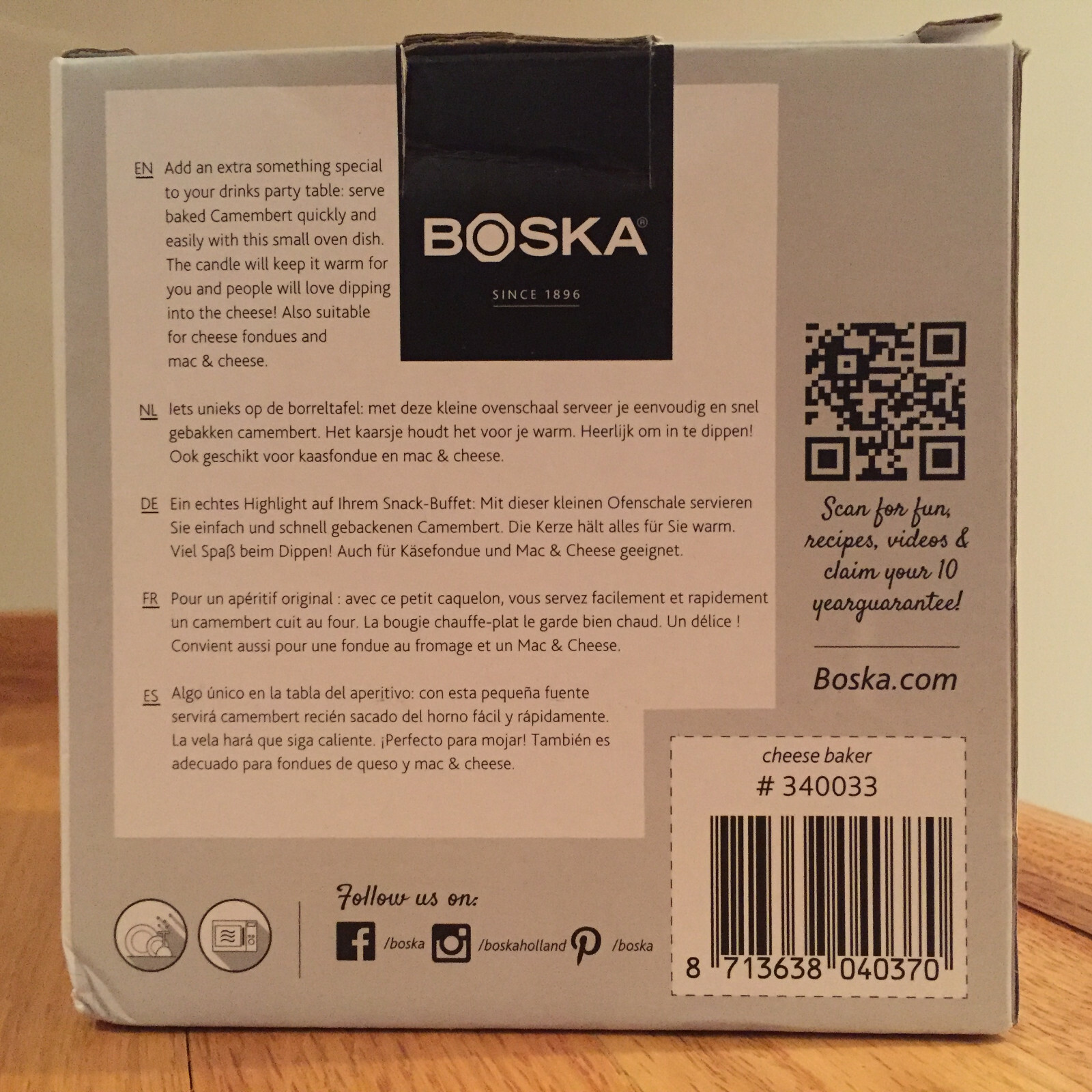 Boska Cheese Baker Oven Safe Dish Keeps Cheese Warm 4-pc set from Holland ~ NIB