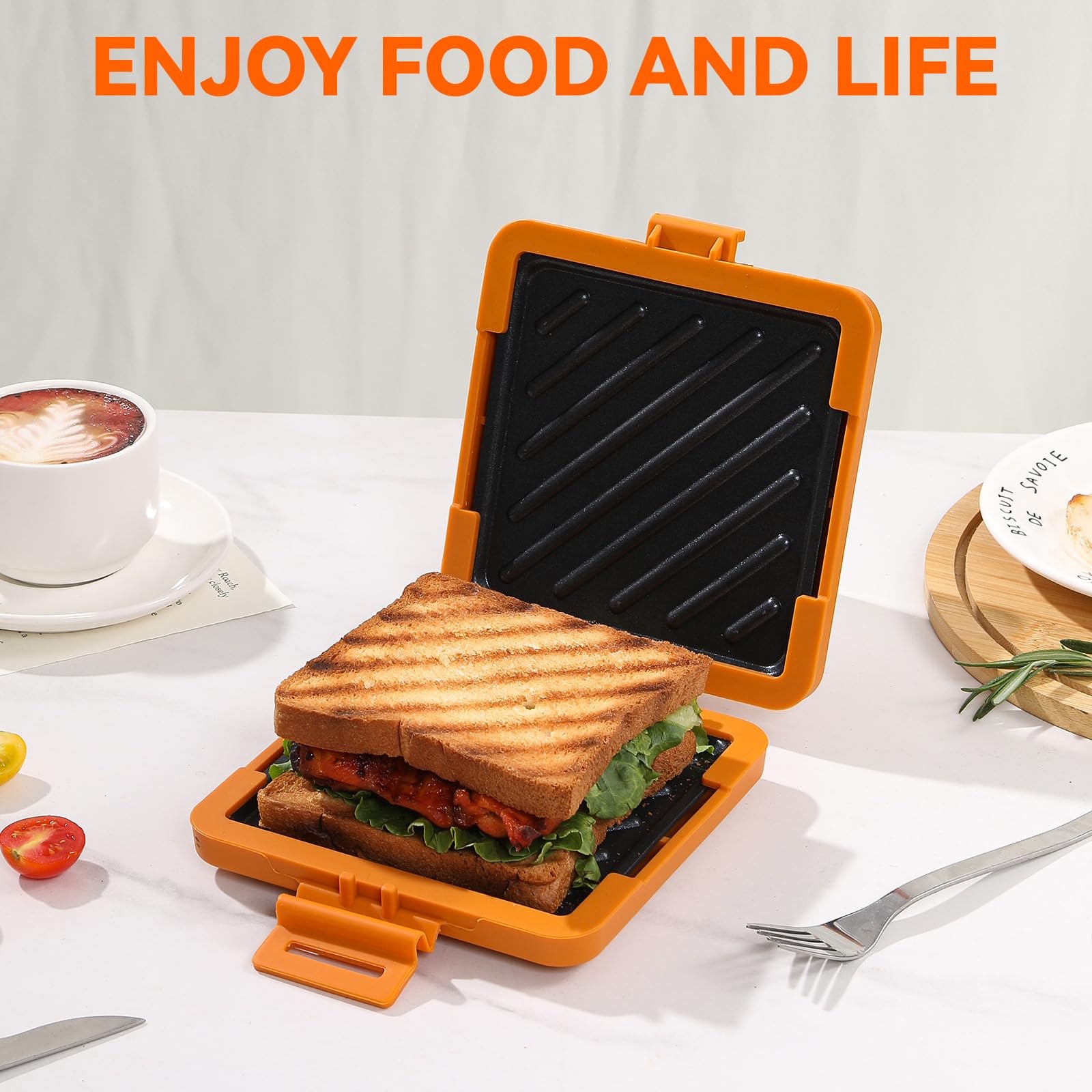 Microwave Toastie Sandwich Maker, Nonstick Plate Panini Maker, Versatile Wire…