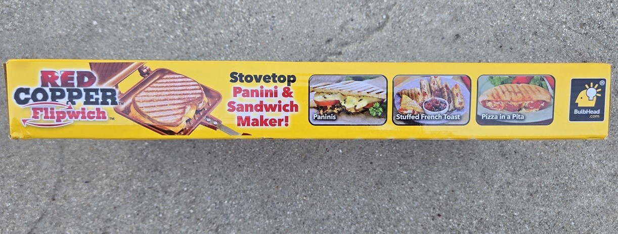 NEW Red Copper Flipwich nonstick stovetop Panini & Sandwich Maker
