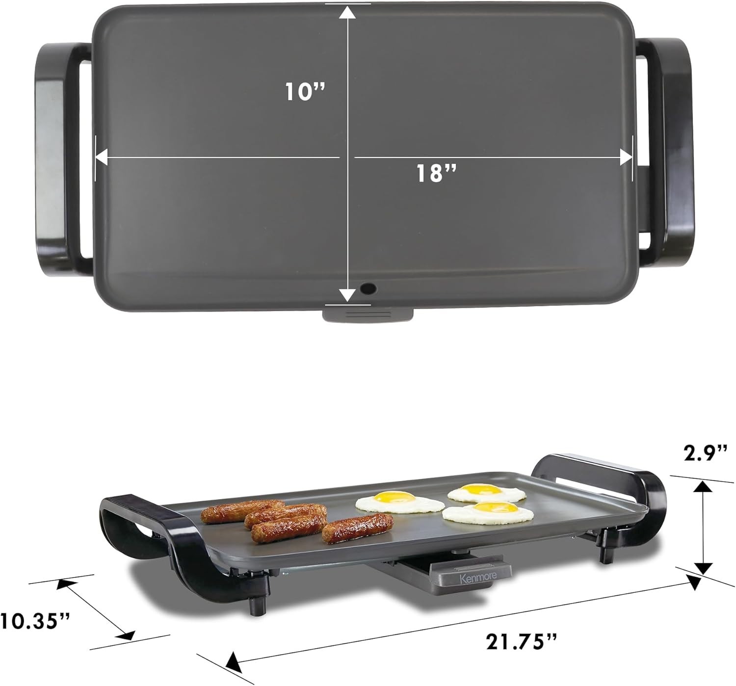 New KENMORE 10″ x 18″ Inch Non Stick ELECTRIC GRIDDLE Grill Portable
