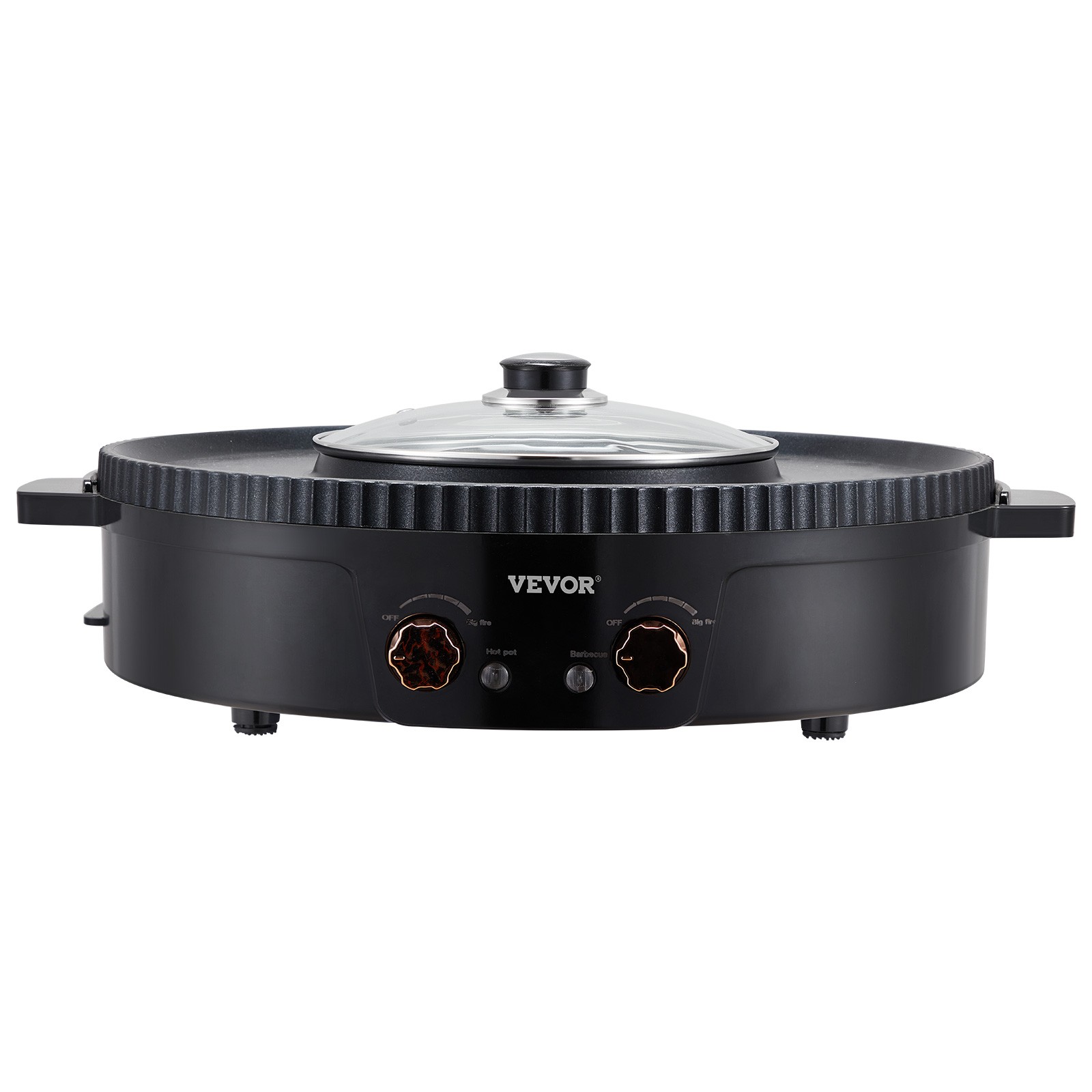 VEVOR Hot Pot with Grill 1800W 2-in-1 Electric Smokeless Grill Hot Pot for 2-8