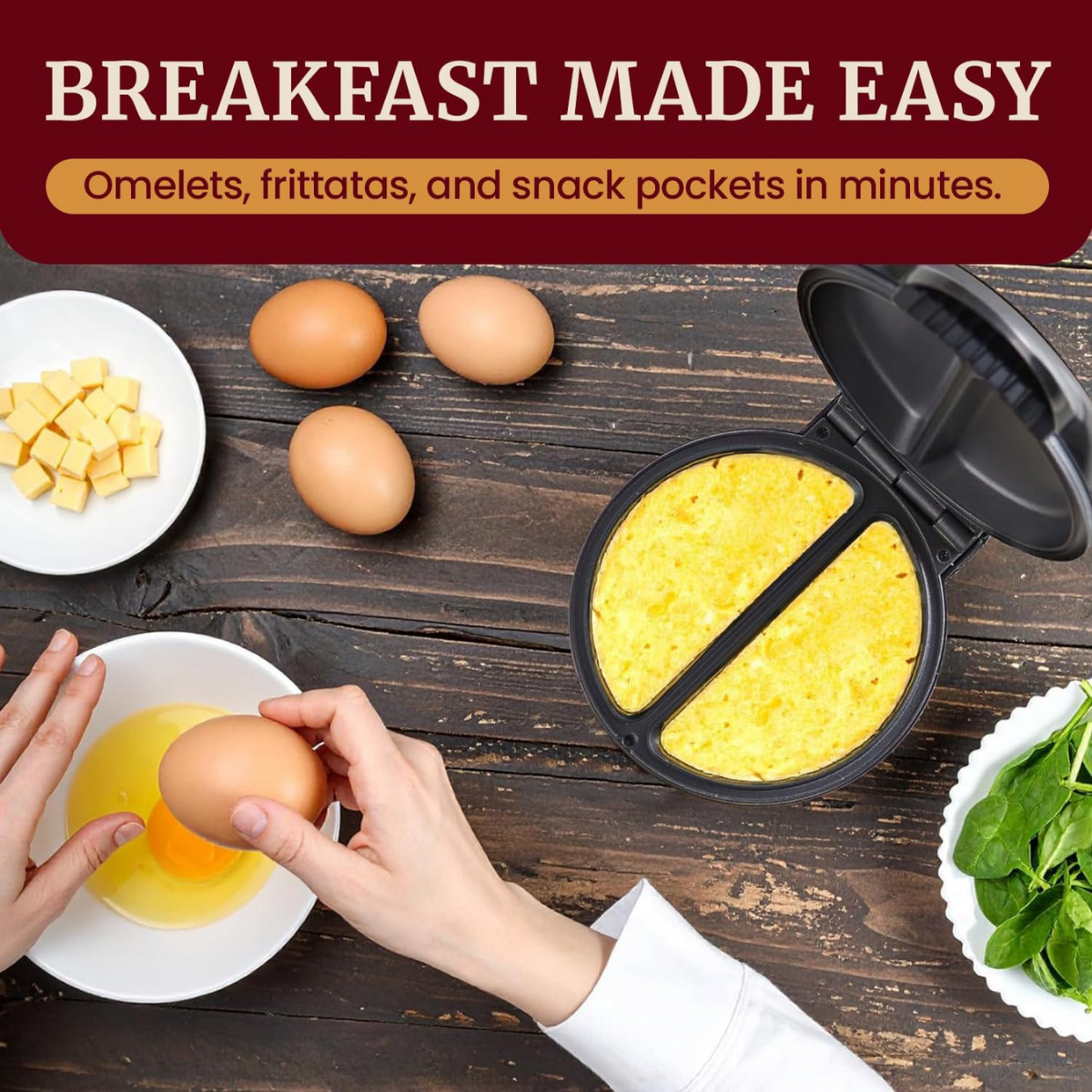 Elite Gourmet Omelet Maker Stainless Steel Non Stick Countertop Griddle