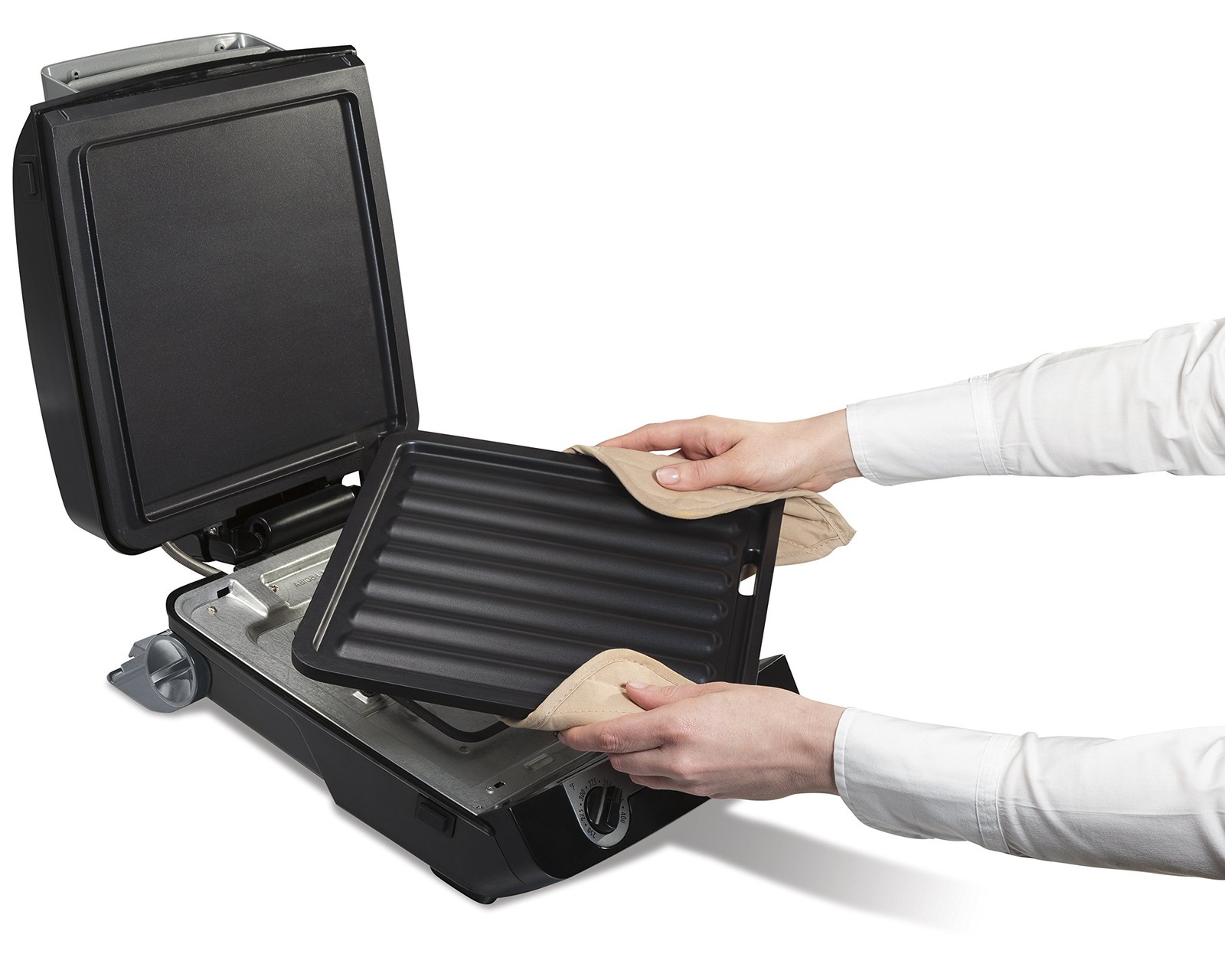 Hamilton Beach 4-in-1 Indoor Grill Electric Griddle Combo with Bacon Cooker,