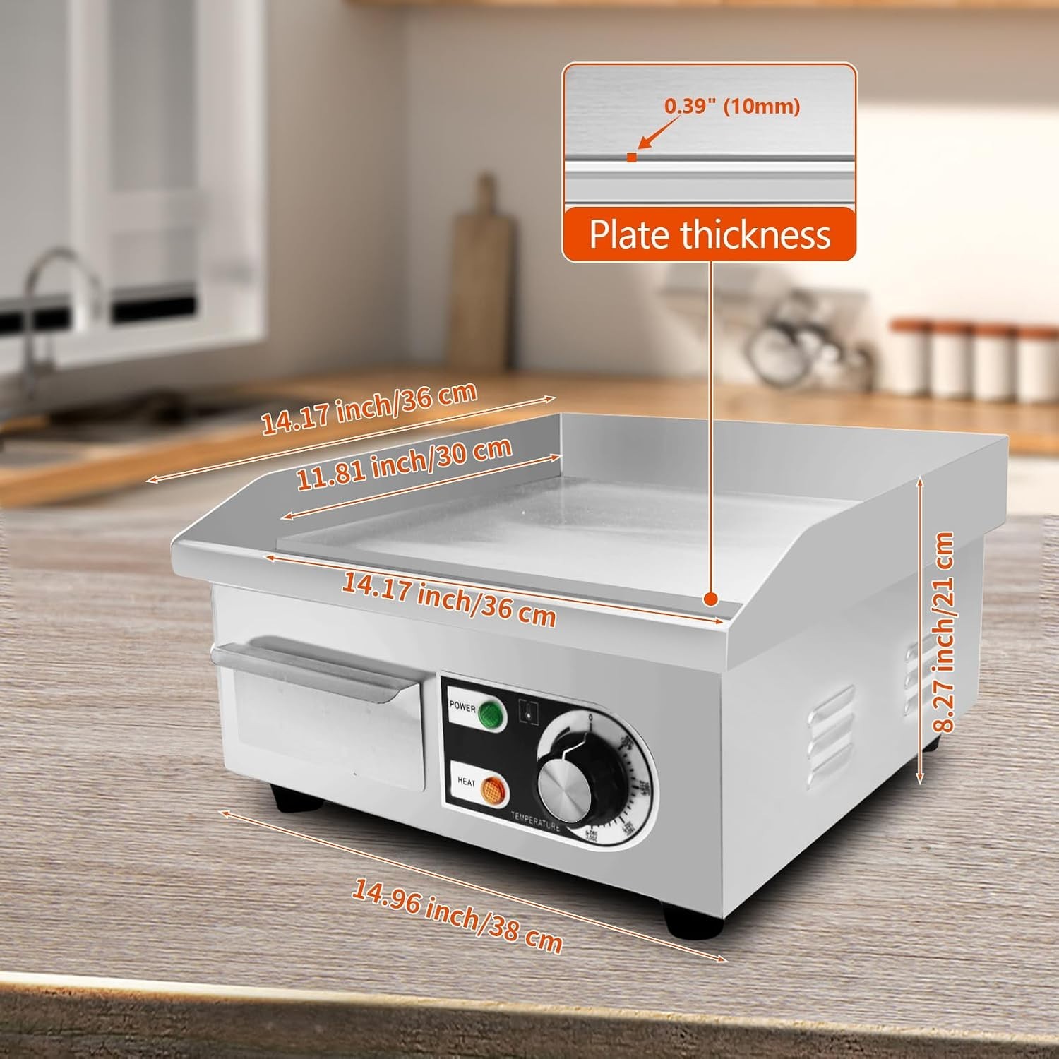 4″ Commercial Electric Griddle,Electric Countertop