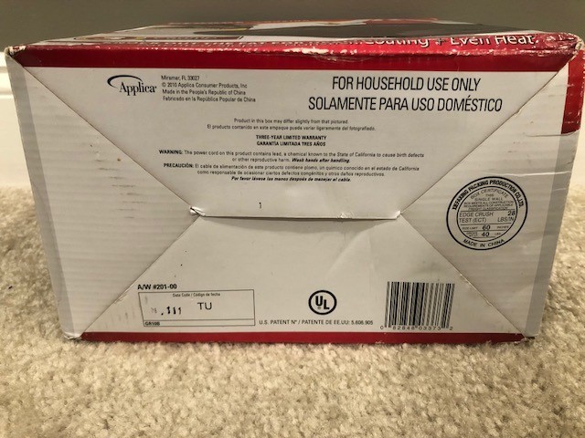 George Foreman Electric Grill 2-Serving Classic 36 inch in Black GR10B BRAND NEW