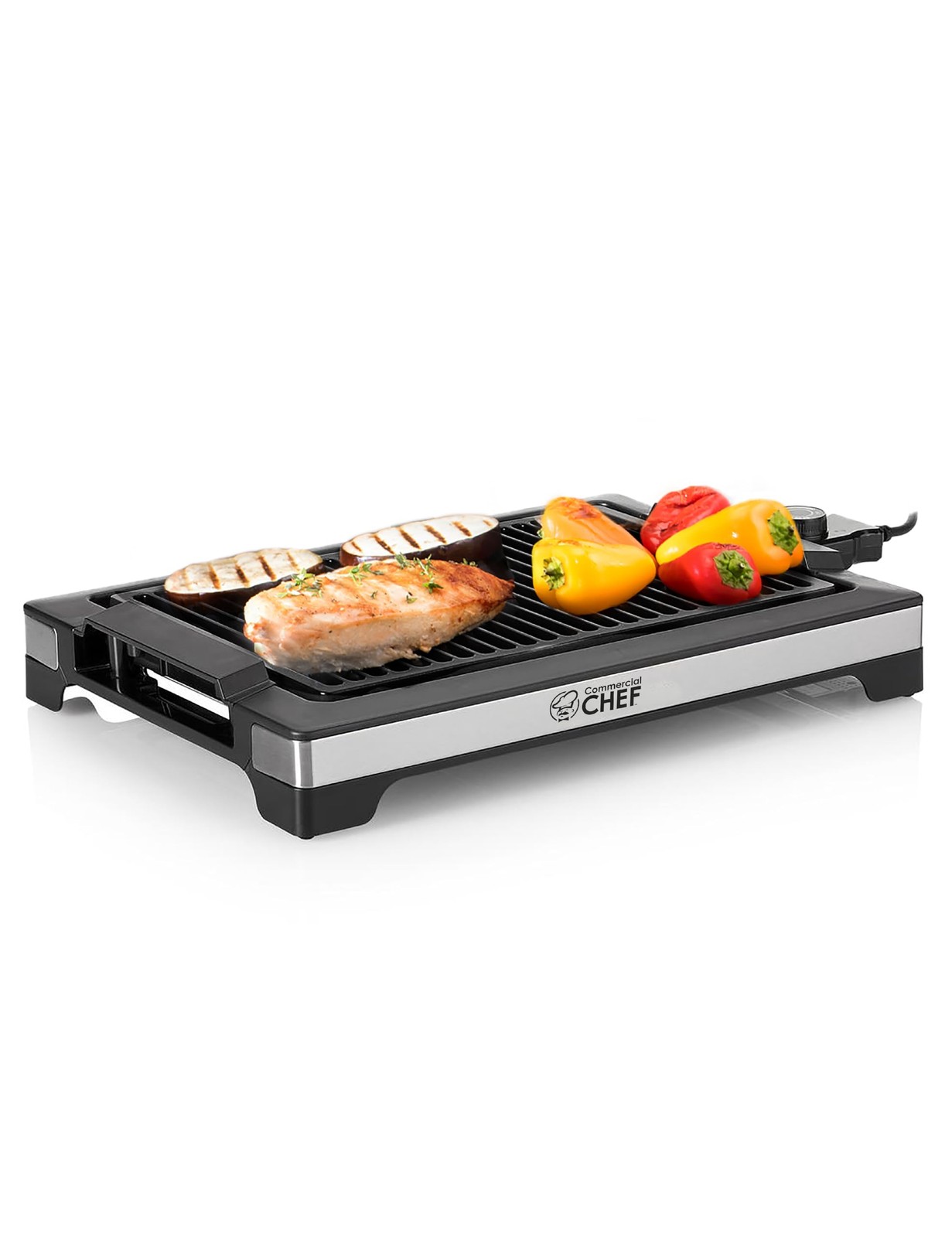 Commercial Chef Indoor Grill For Tabletop Countertop Or Kitchen 1600W Electric