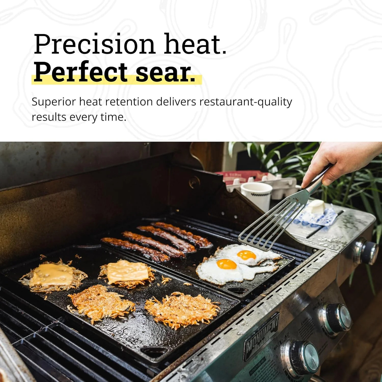 Lodge Reversible Cast Iron Grill/Griddle Pan 16.75 x 9.5 – Pre-Seasoned Dual-Sid